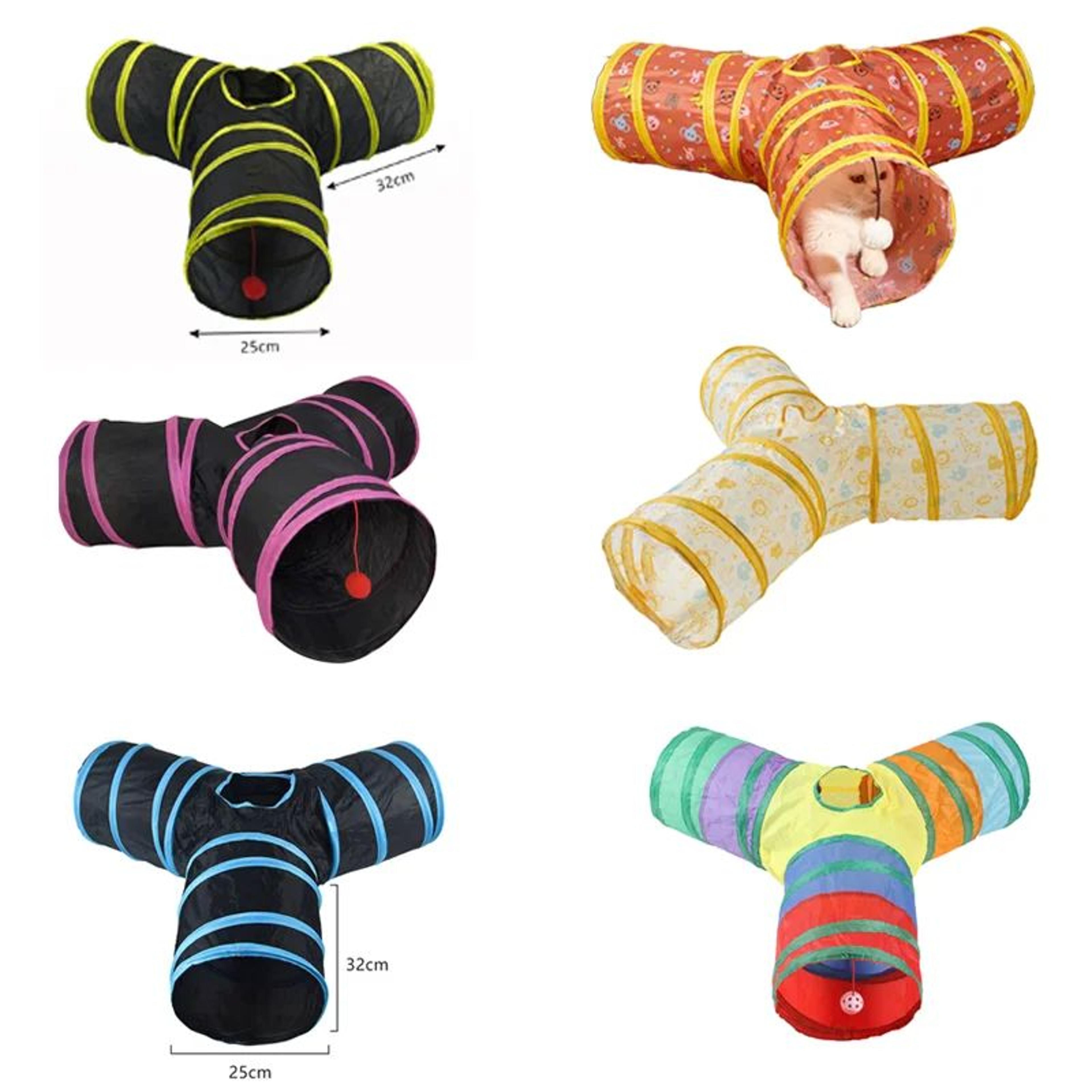 Rainbow Adventure Cat Tunnel Foldable Interactive Pet Play Tube For Indoor Cats And Kittens 3