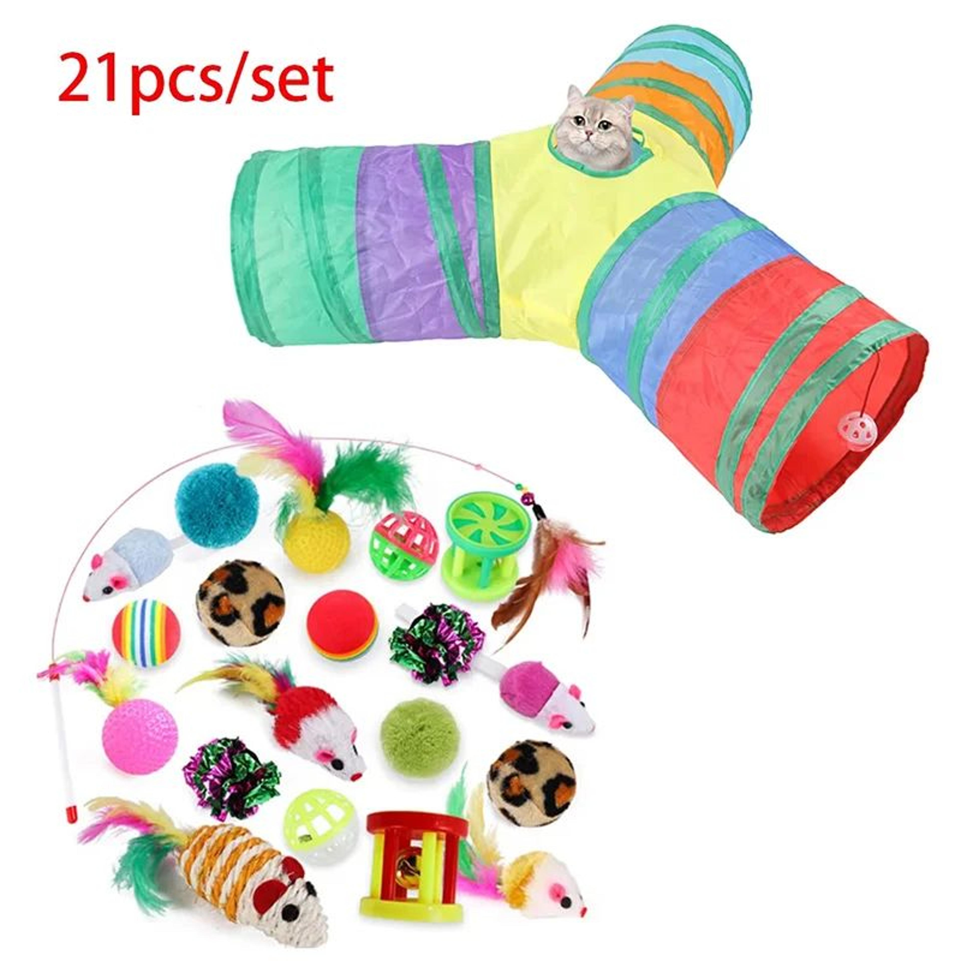 Rainbow Adventure Cat Tunnel Foldable Interactive Pet Play Tube For Indoor Cats And Kittens 23