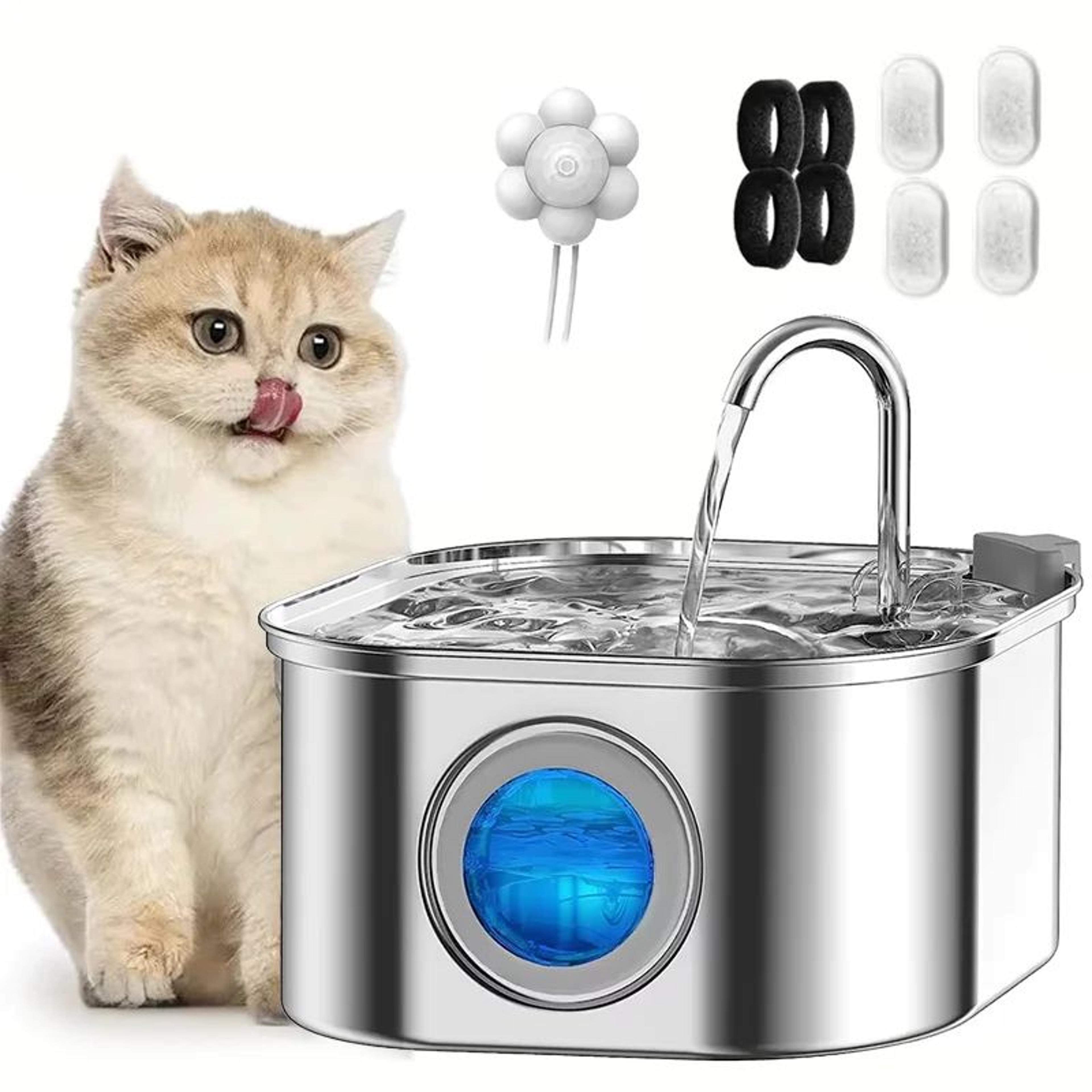 stainless steel cat water fountain 3.2l automatic pet drinking fountain