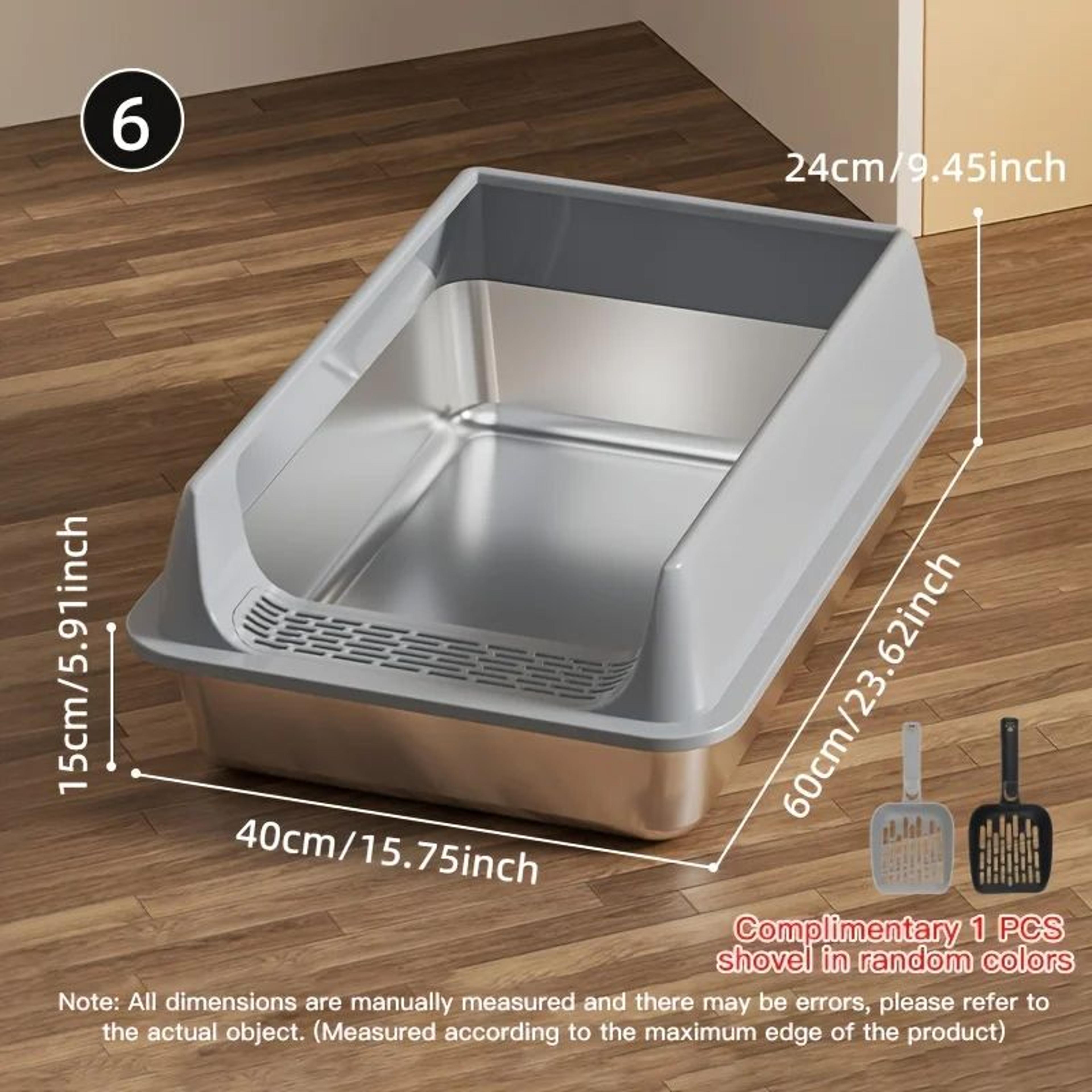 RoyalGuard Stainless Steel Cat Litter Box For Large Cats 16