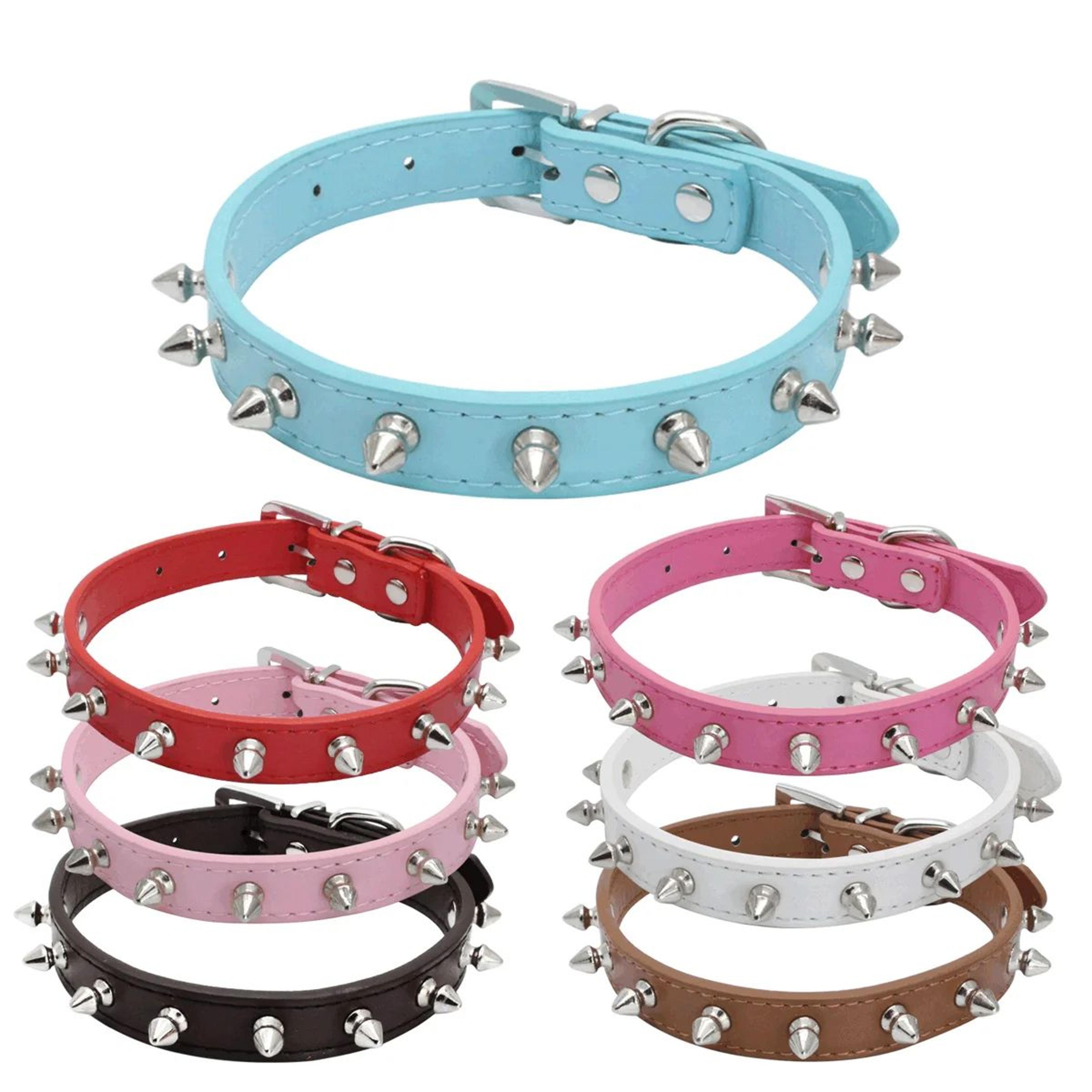 rebelstyle studded leather pet collar for cats and dogs