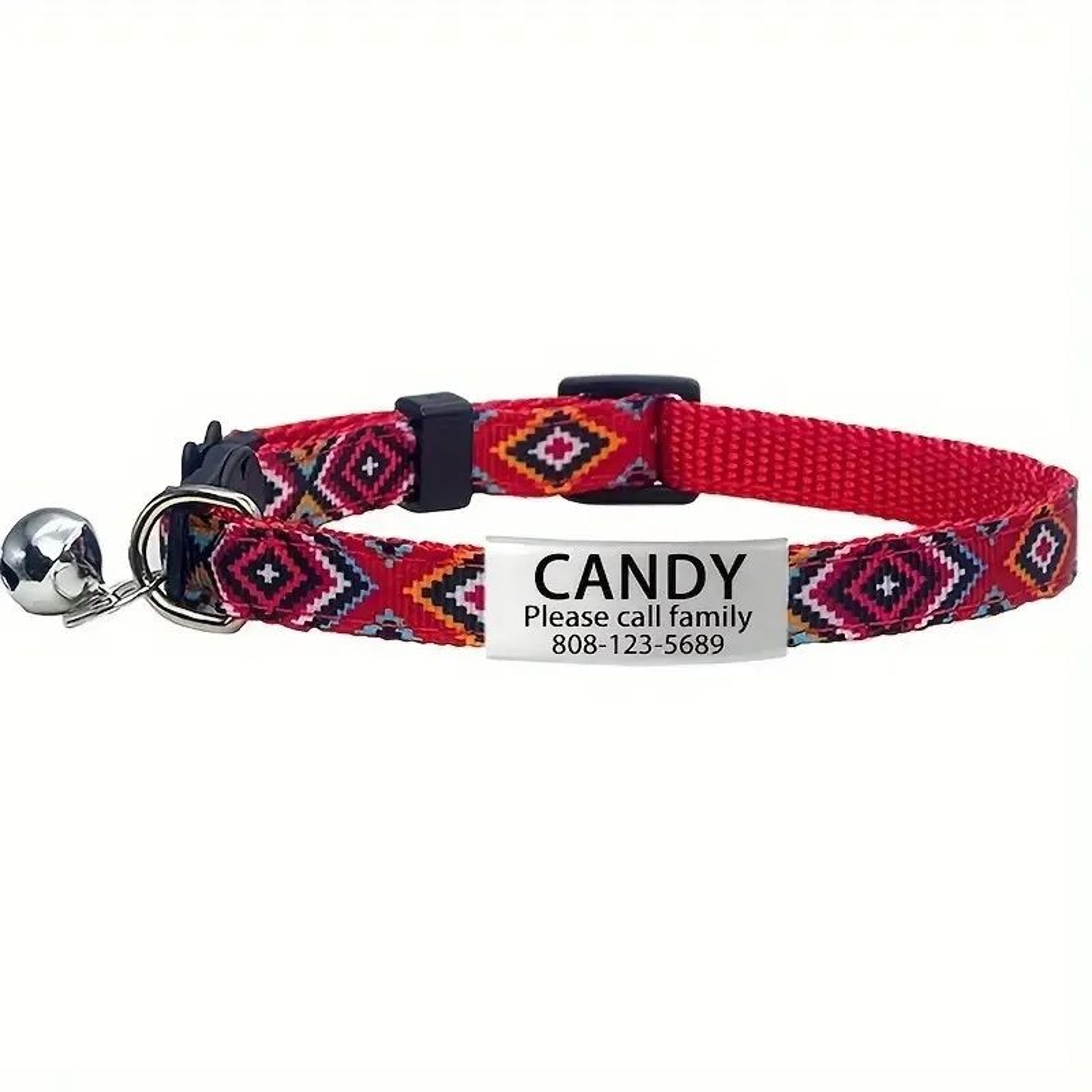 BohoSafe Personalized Breakaway Cat Collar With Engraved ID Tag 8