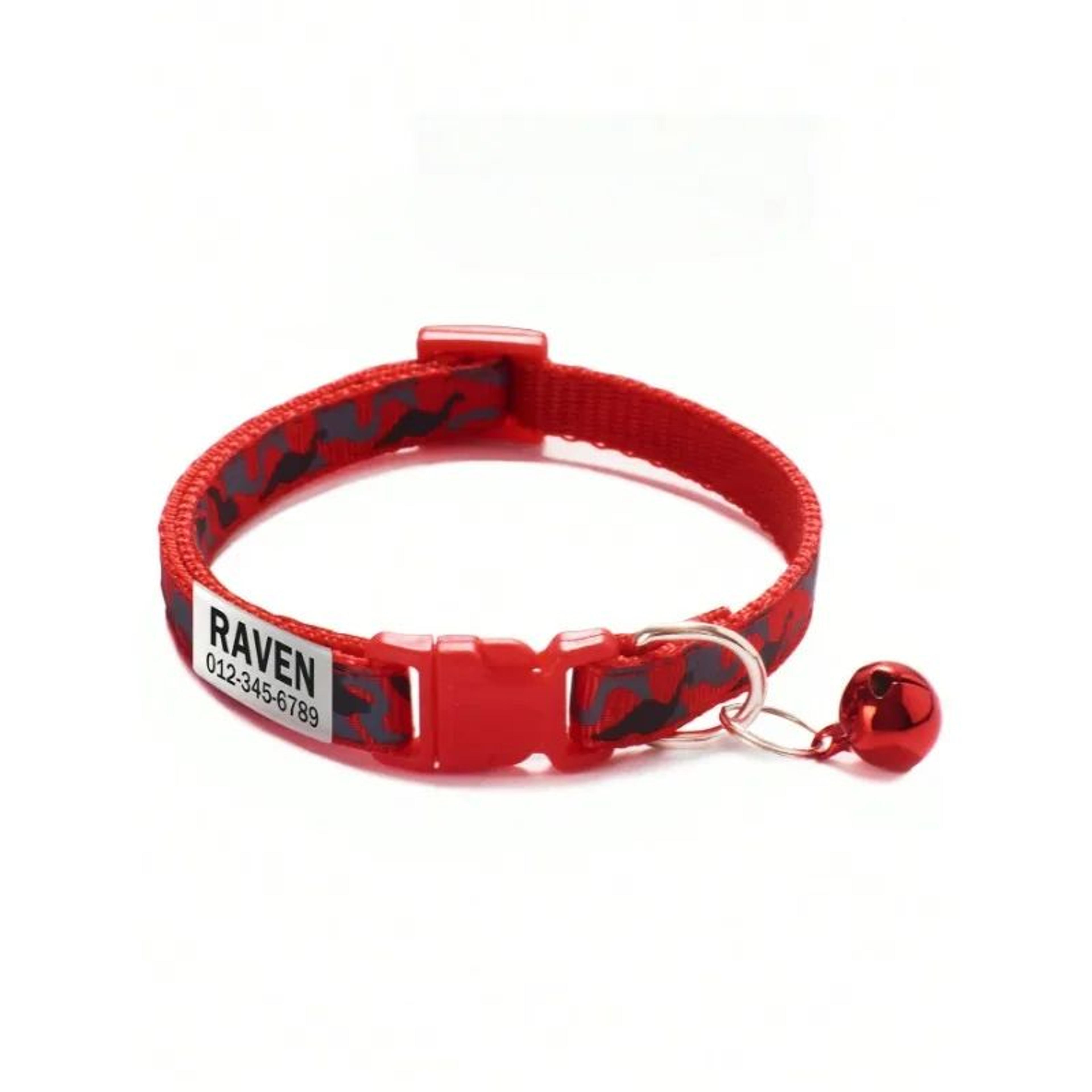 Personalized Camouflage Pet Collar With Custom Name Tag And Bell 12