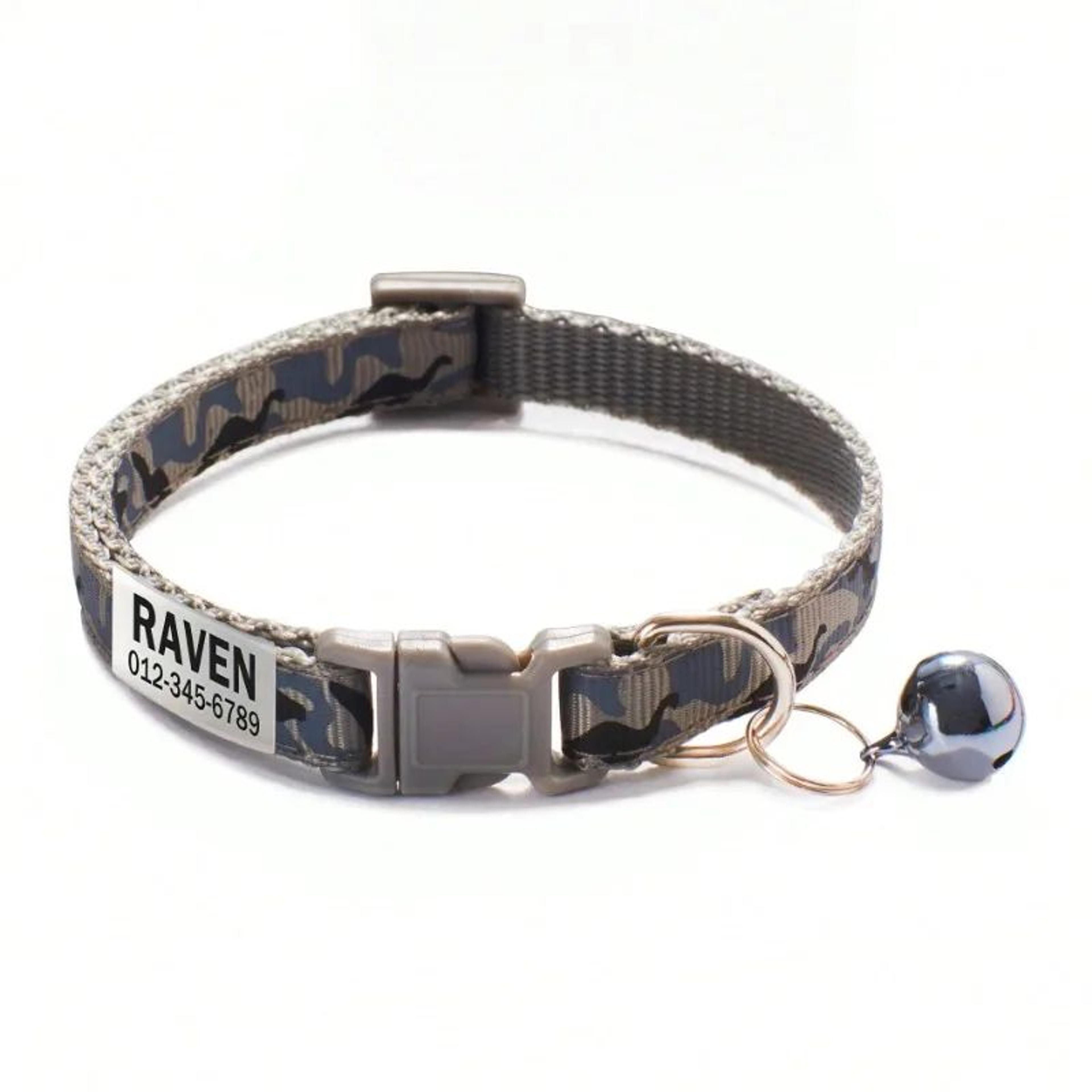 Personalized Camouflage Pet Collar With Custom Name Tag And Bell 7