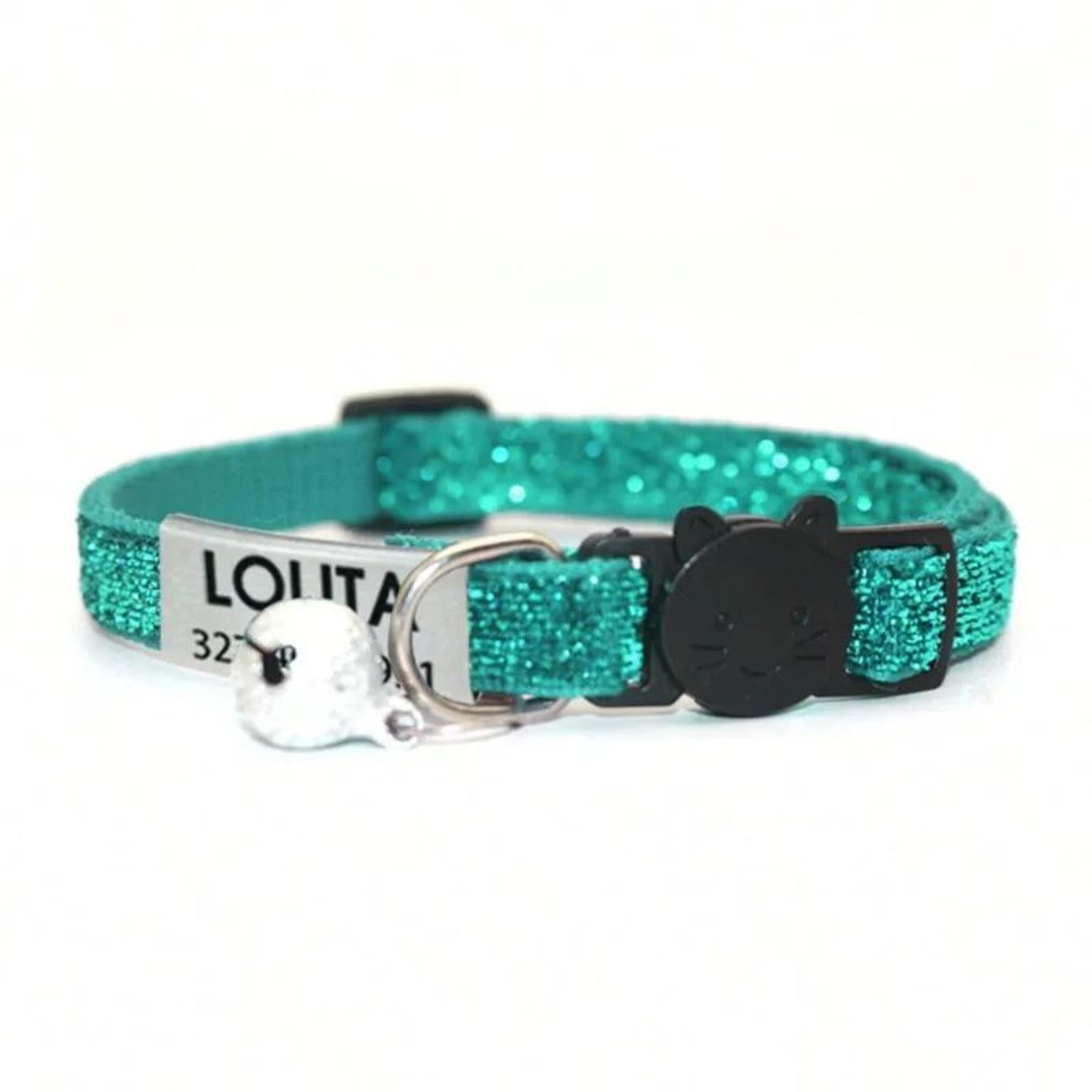 Customized Glitter Cat Collar With Engraved ID Tag And Breakaway Buckle 10