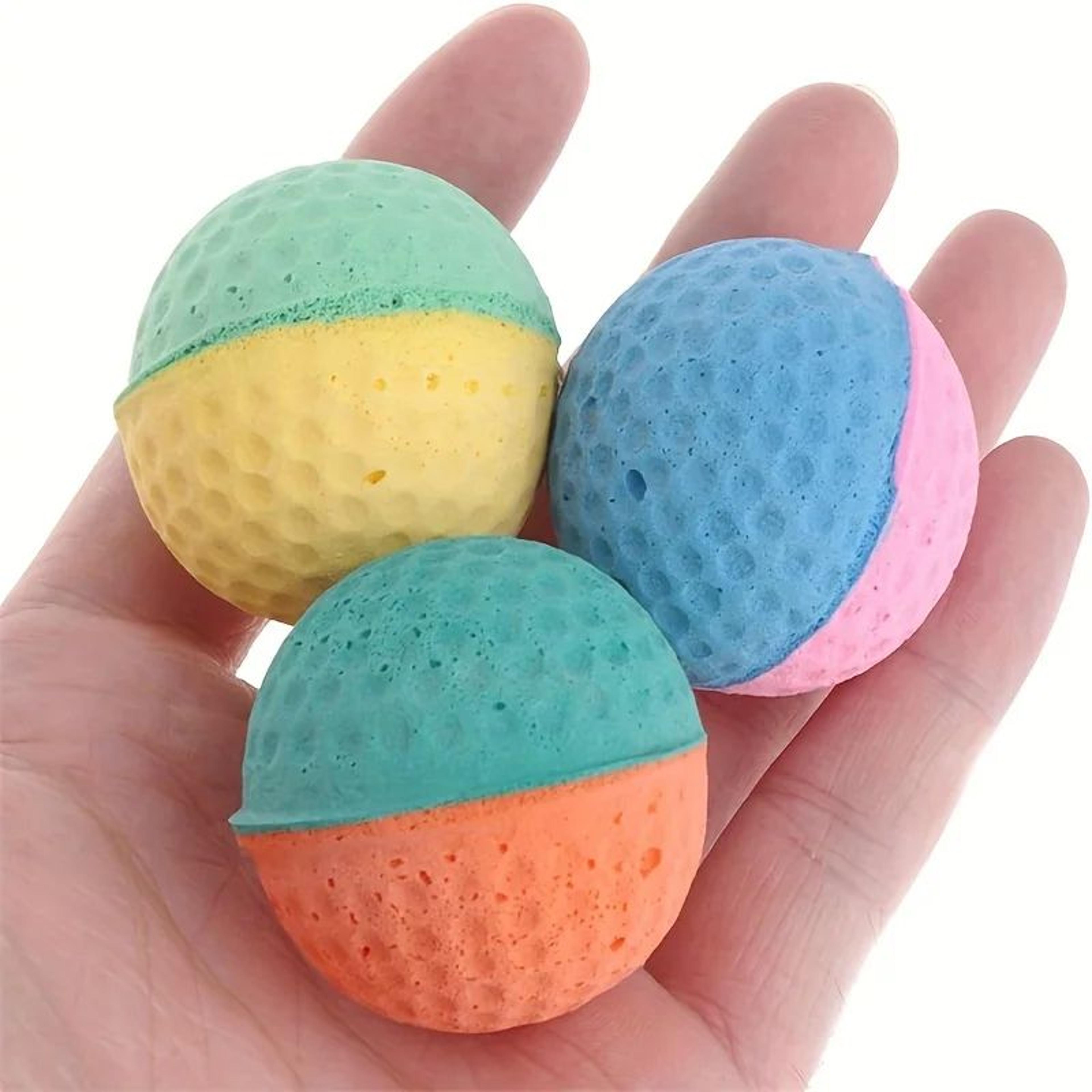 BouncePaws Soft Foam Cat Balls Interactive Chase Toy Set 3