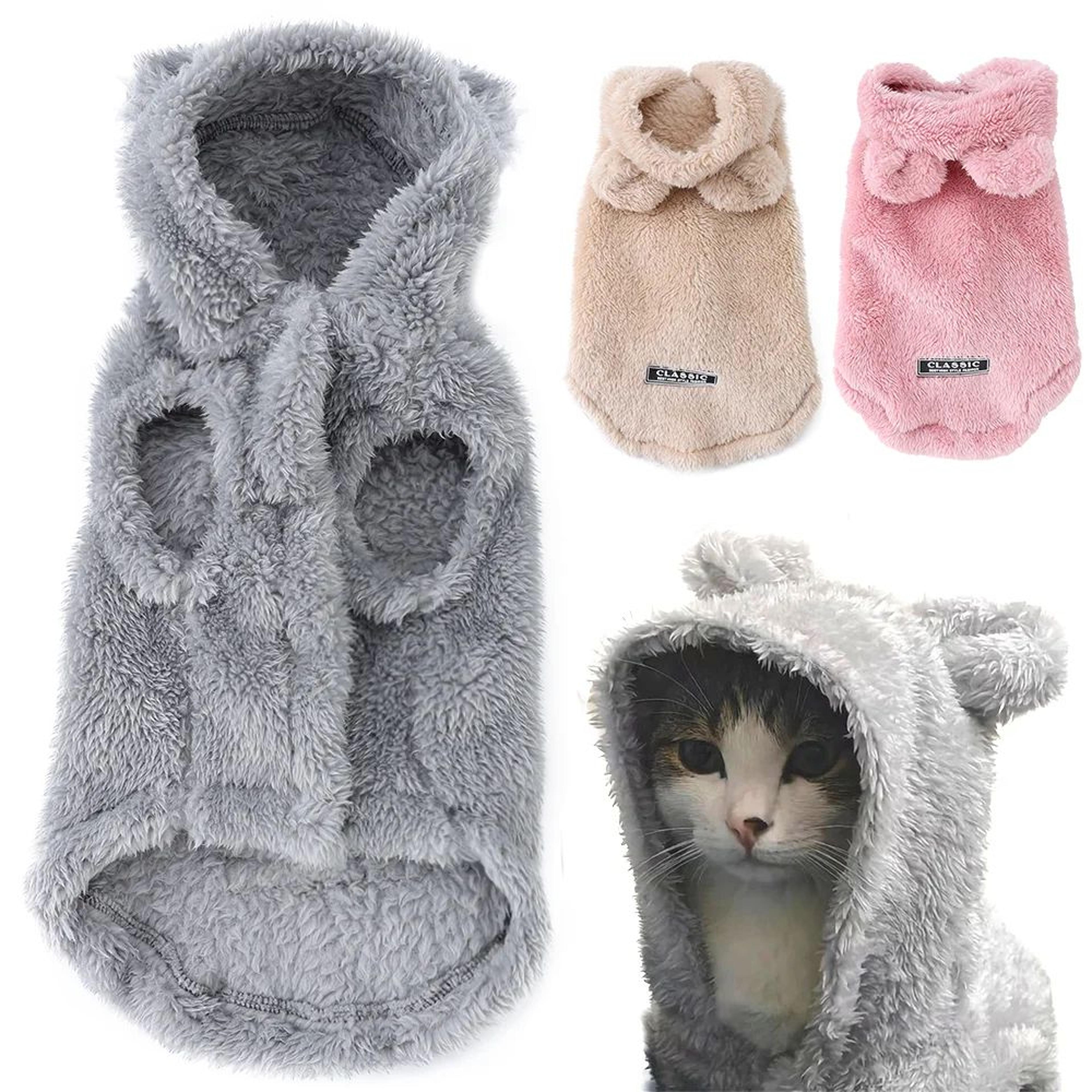 cozypaws winter fleece cat sweater hoodie for cats and small dogs