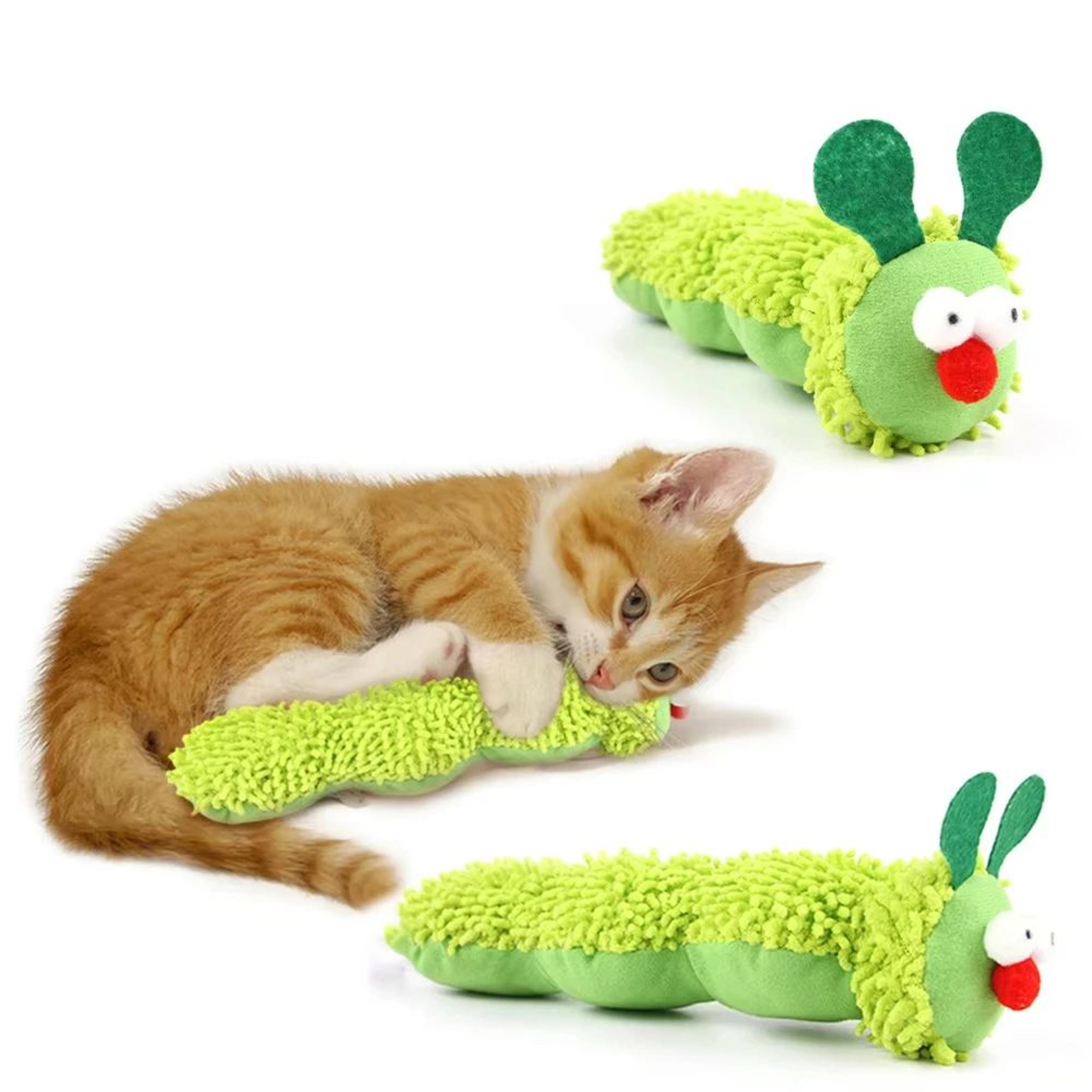 whiskerfresh silvervine caterpillar cat chew toy with catnip