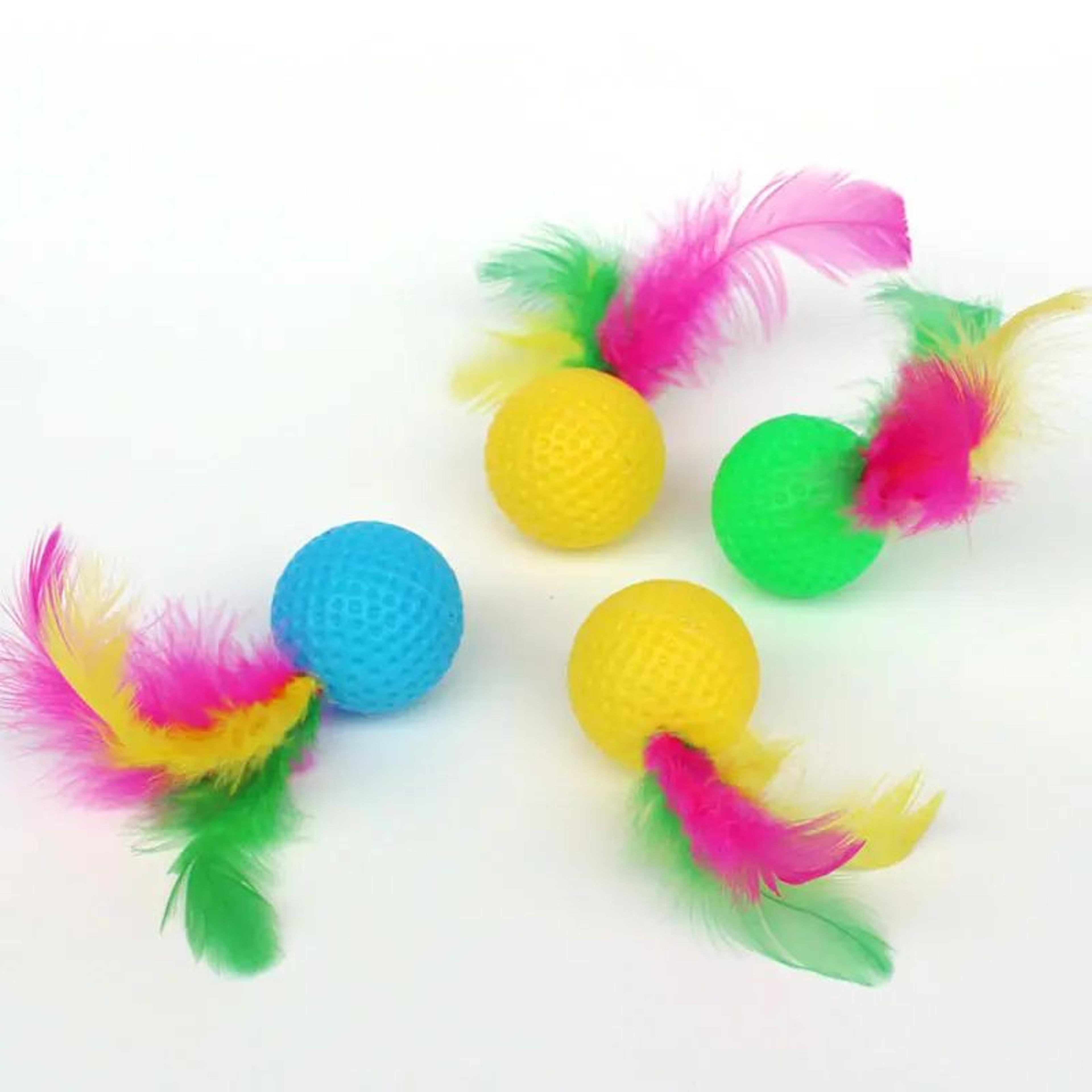 FeatherBounce Interactive Cat Ball Toy Set 3