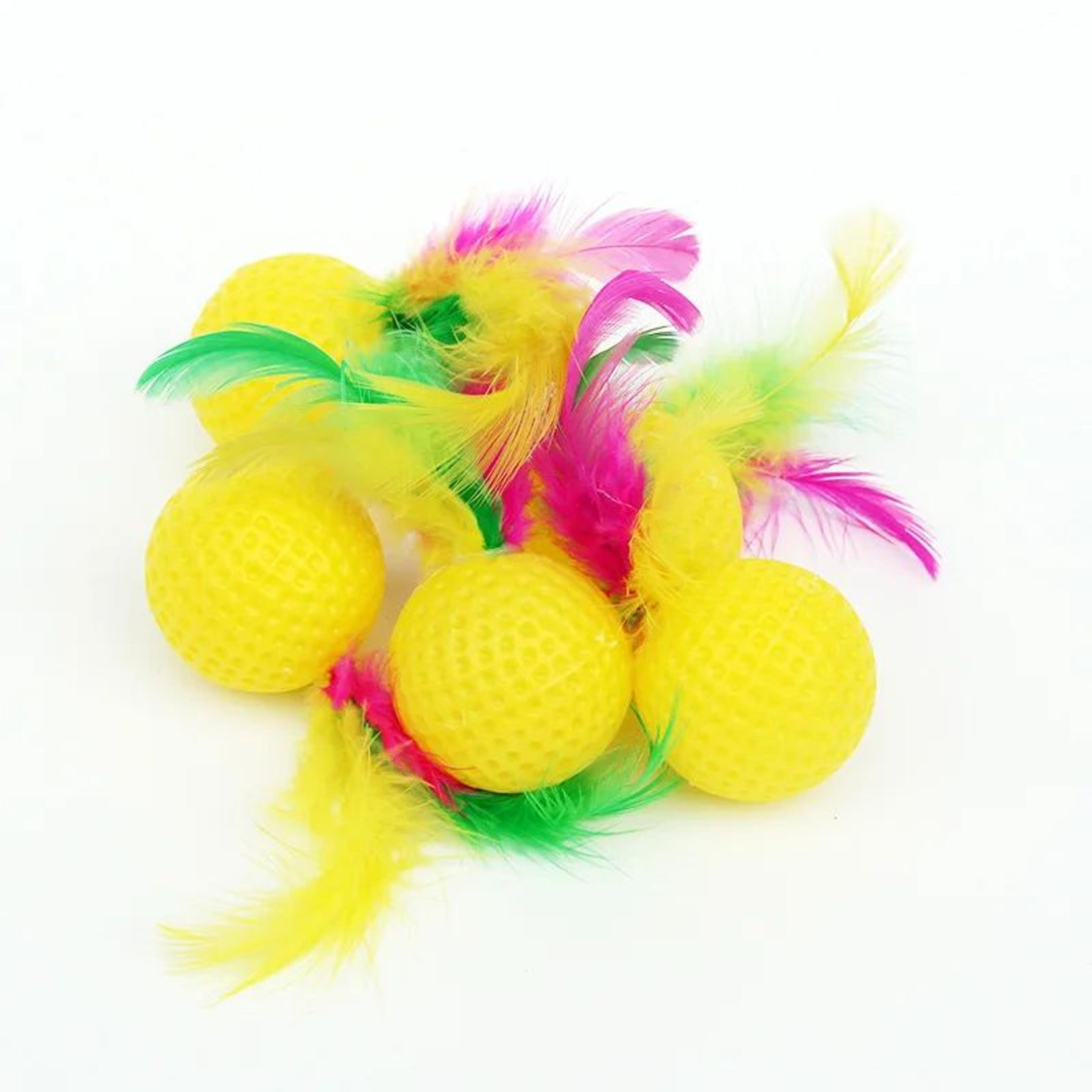 FeatherBounce Interactive Cat Ball Toy Set 4