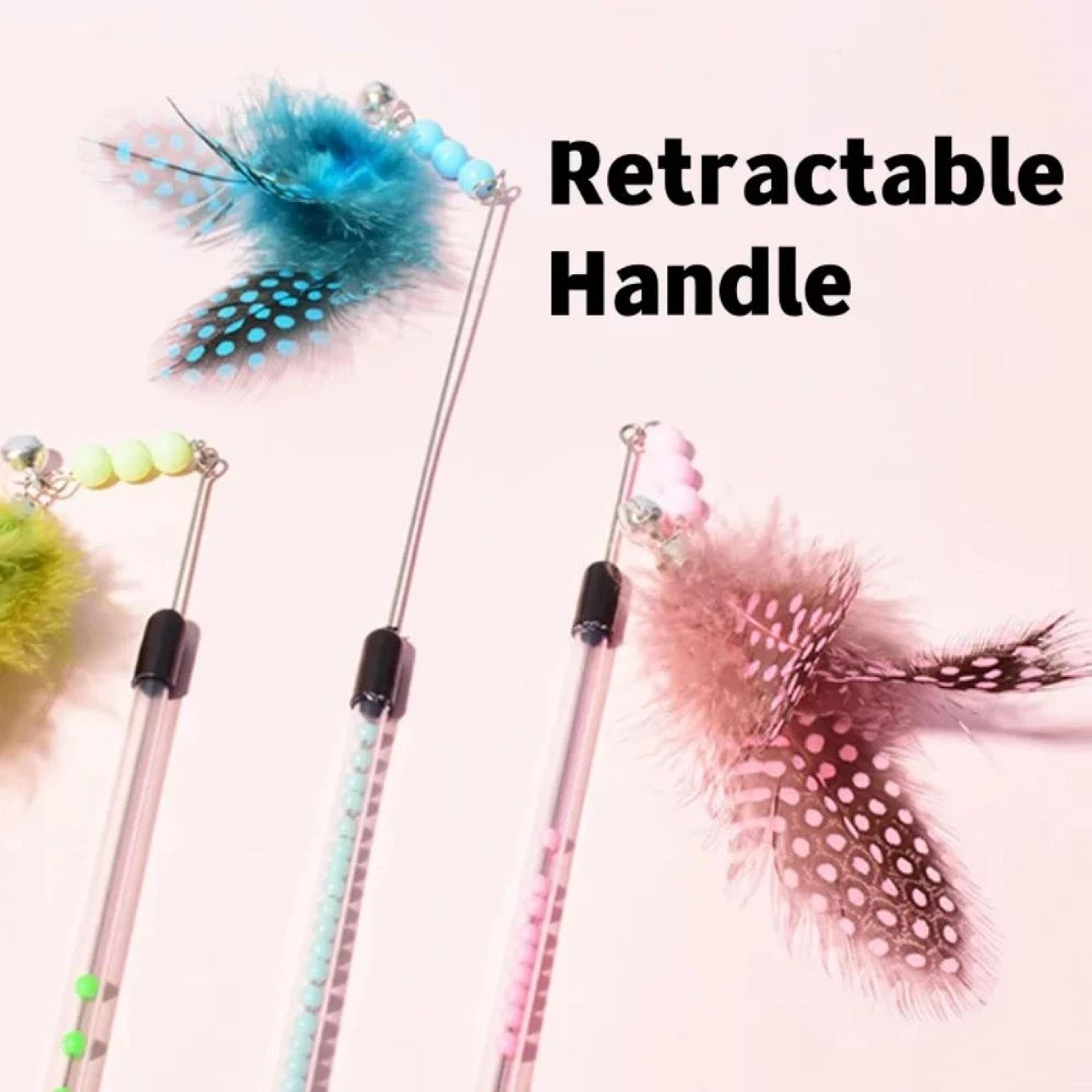 FeatherChase Retractable Cat Teaser Wand Set 2