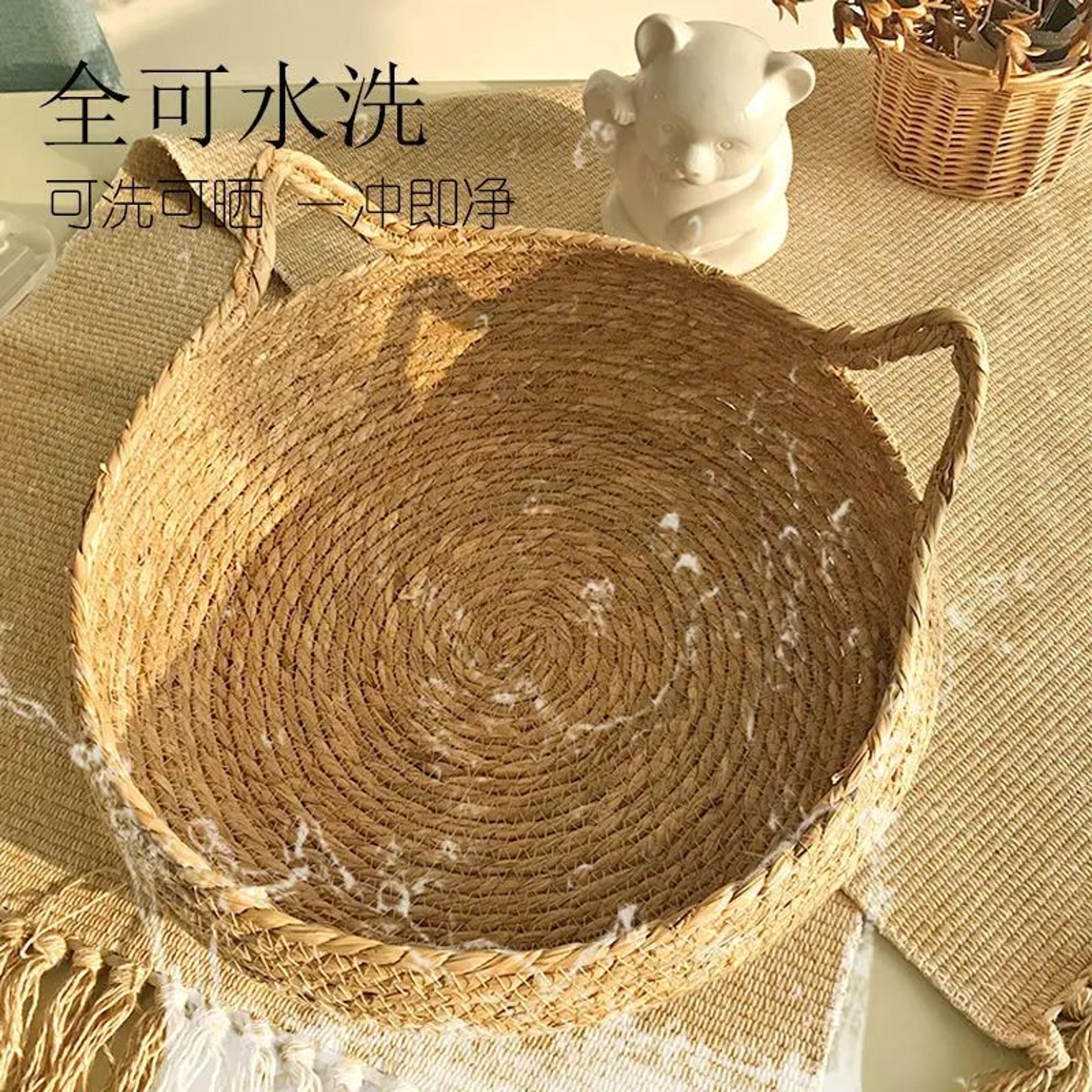 CozyNest Rattan Cat Bed With Soft Cushion 2
