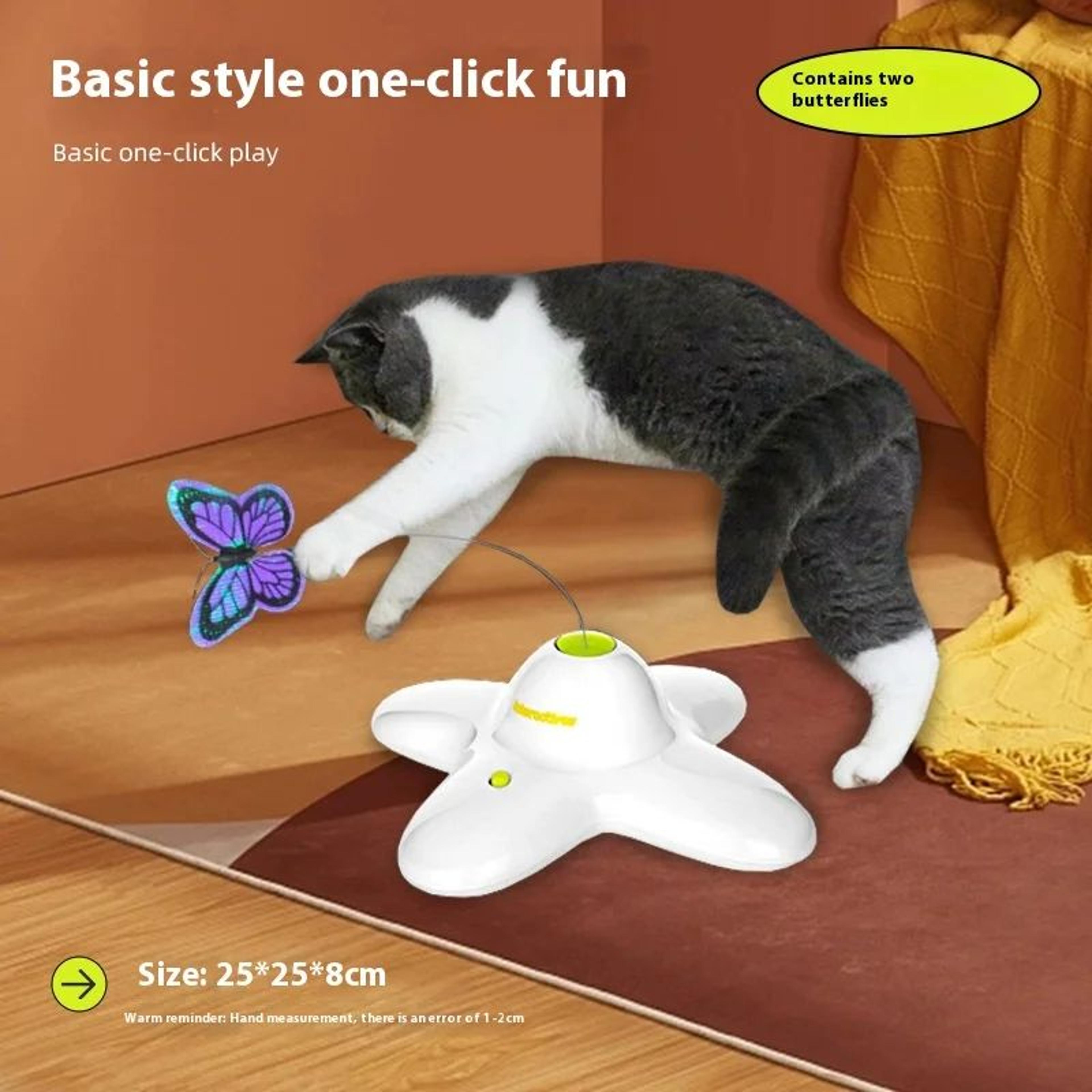Automatic Rotating Butterfly Cat Toy Interactive Electronic Pet Chase Trainer 0