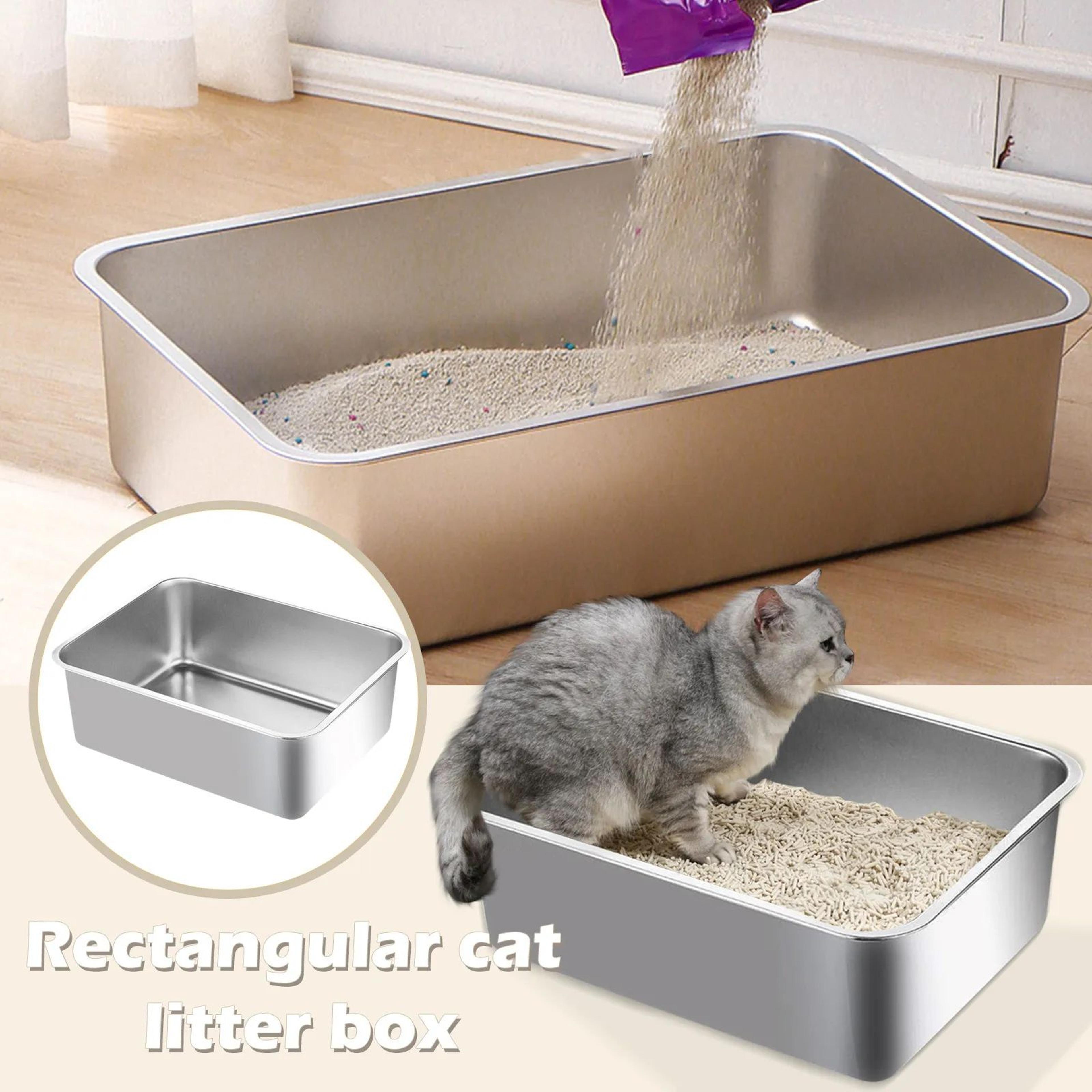 Large Stainless Steel Cat Litter Box 2