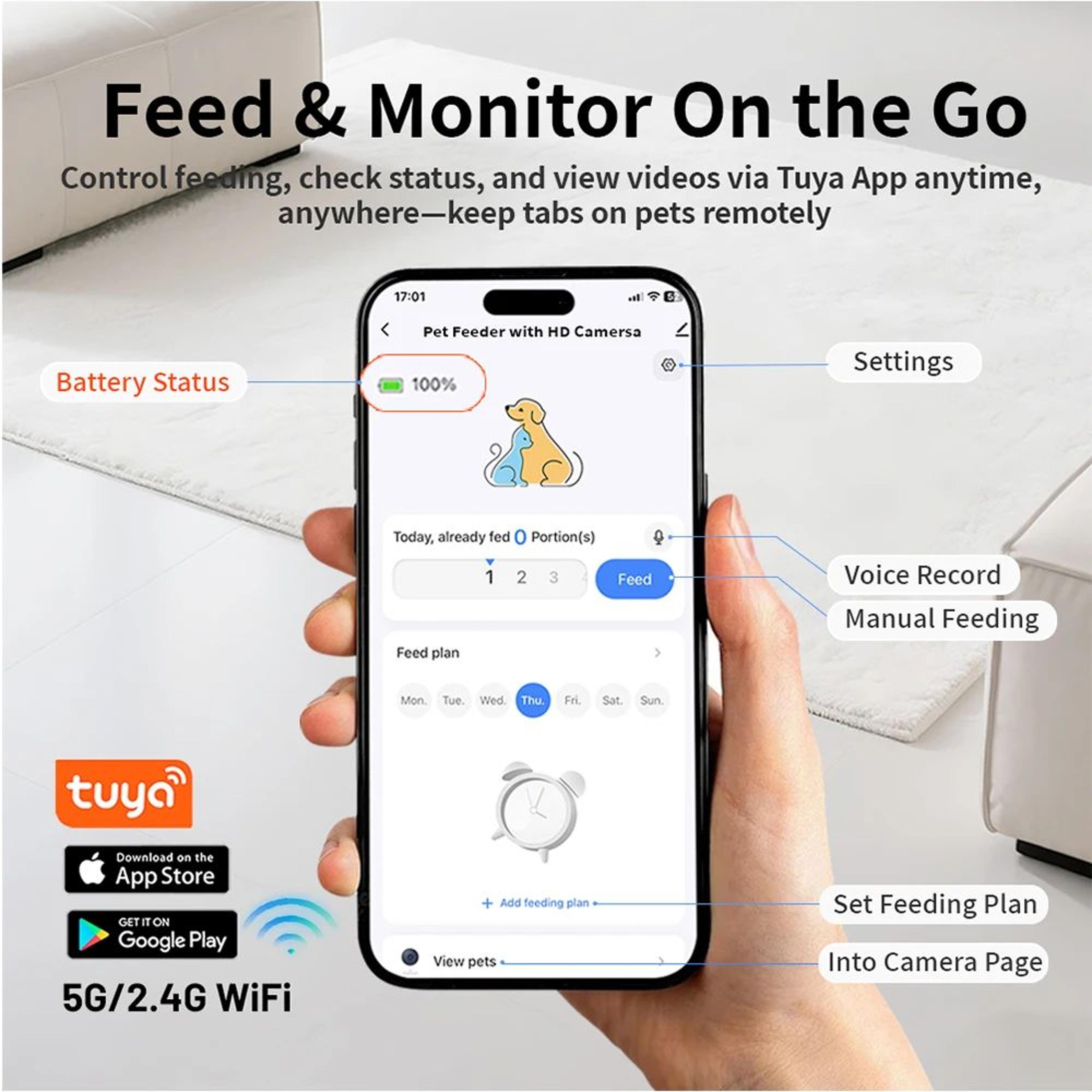 Furpipi Smart Automatic Pet Feeder With 1080P Camera 3