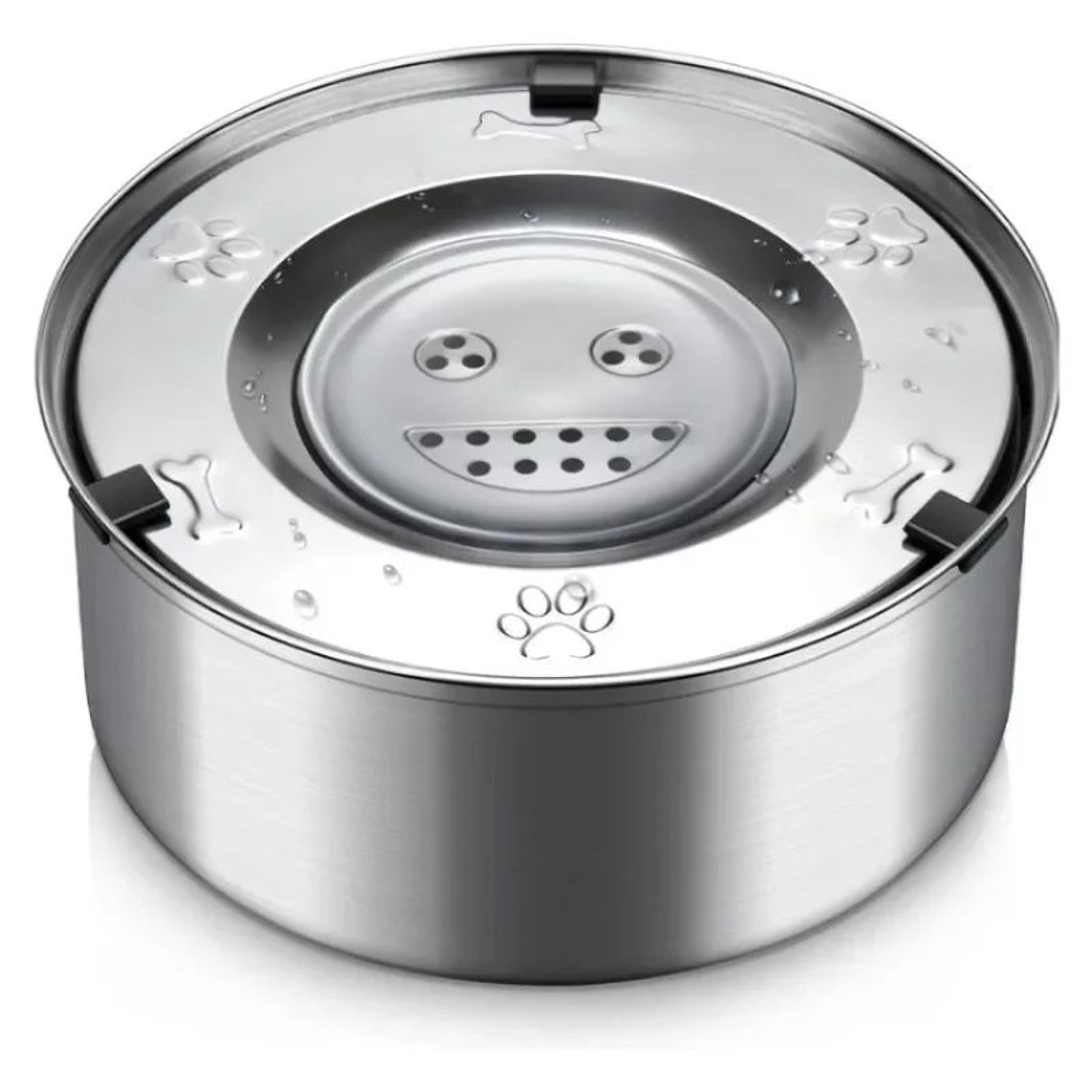 stainless steel no spill floating pet water bowl