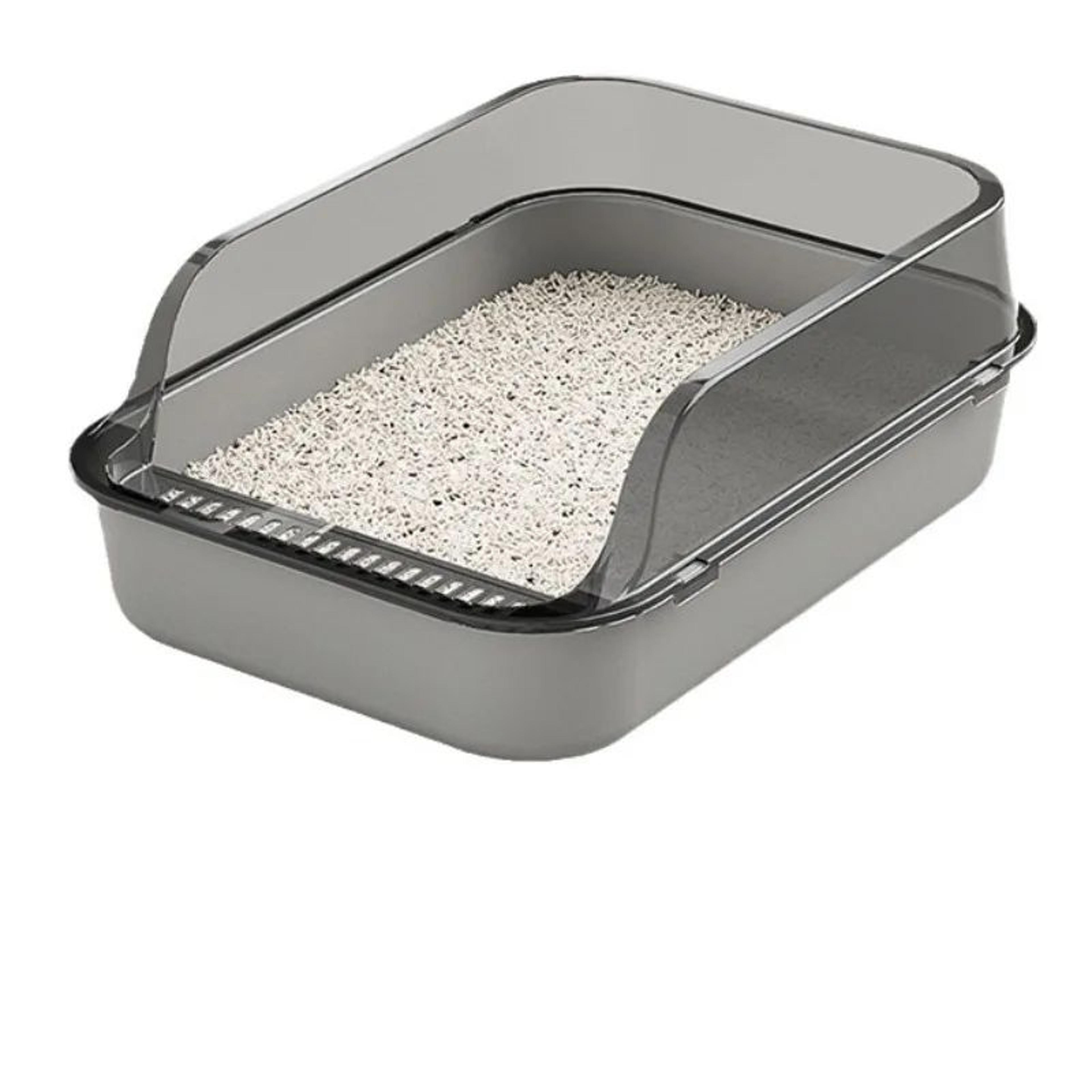 CozyPaws Semi Covered Cat Litter Box With Scoop And Odor Control 3
