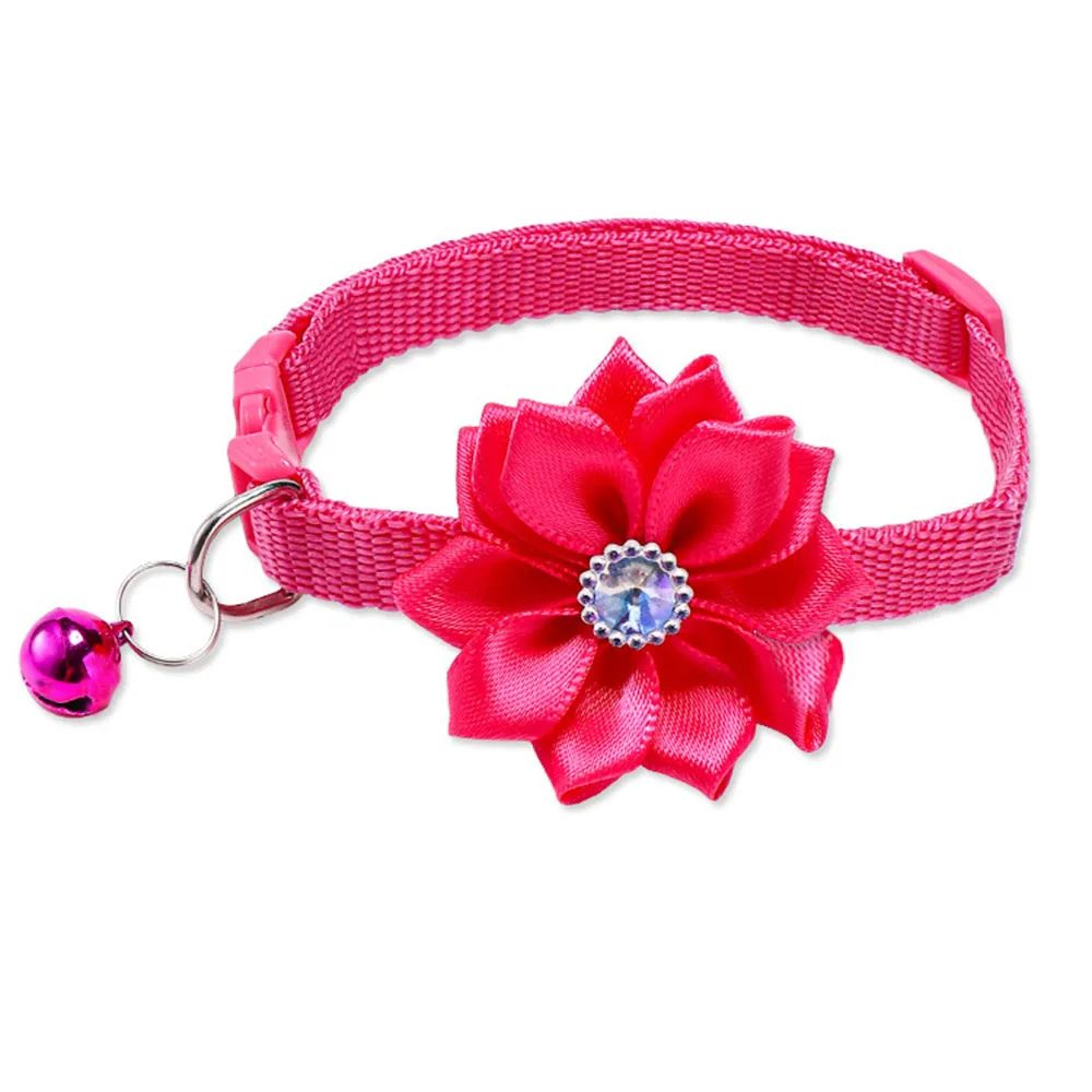 Floral Bow Pet Collar With Bell 12