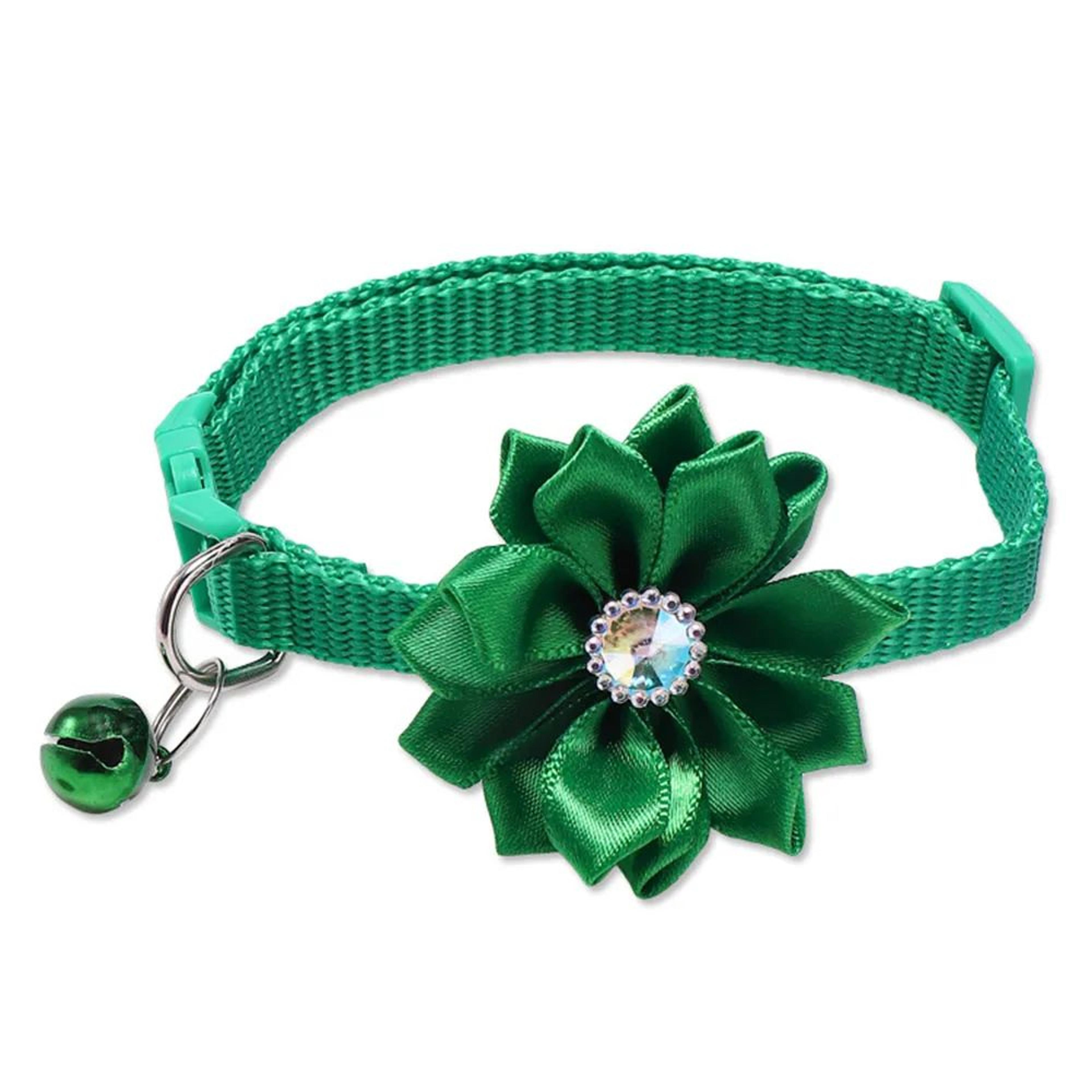 Floral Bow Pet Collar With Bell 6