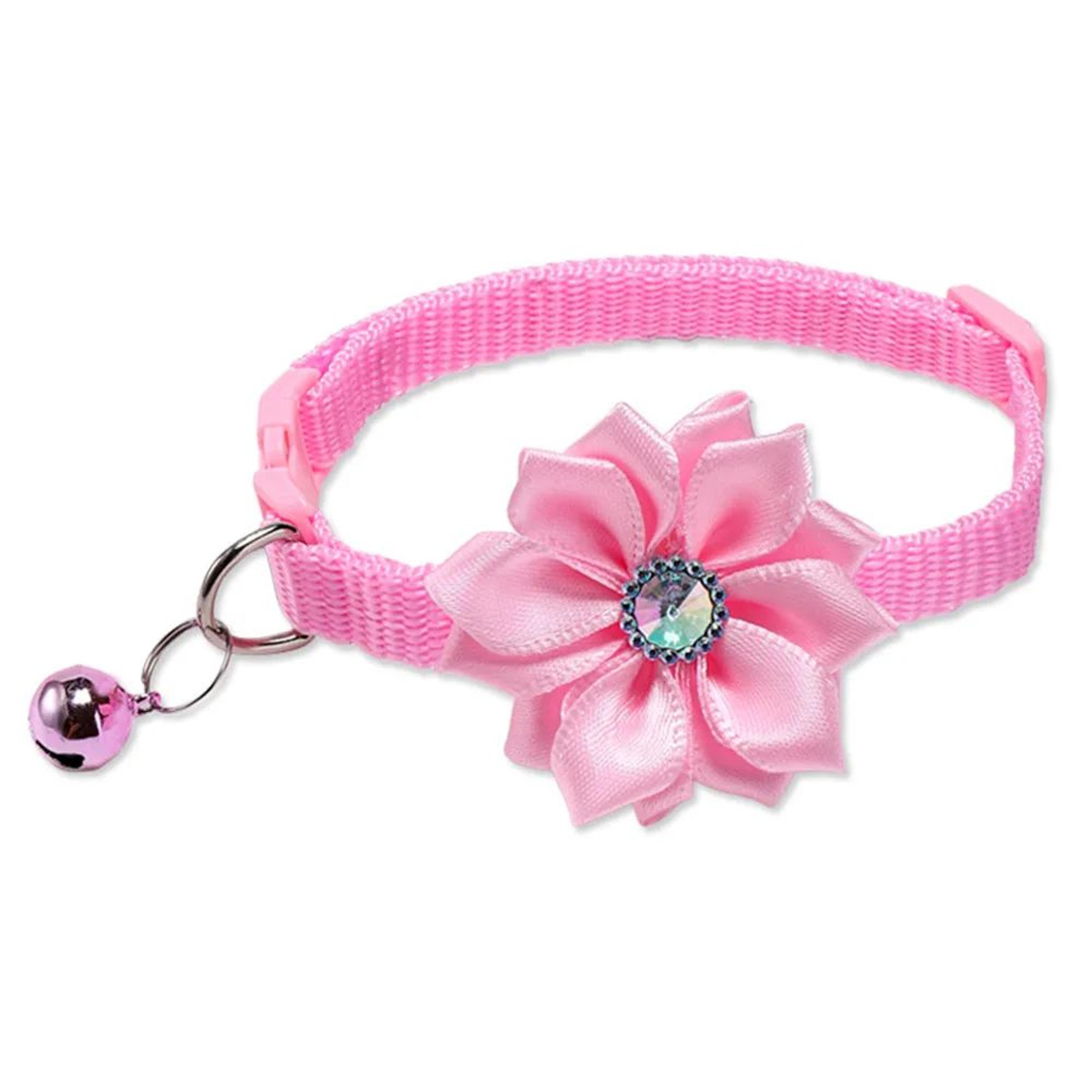 Floral Bow Pet Collar With Bell 7
