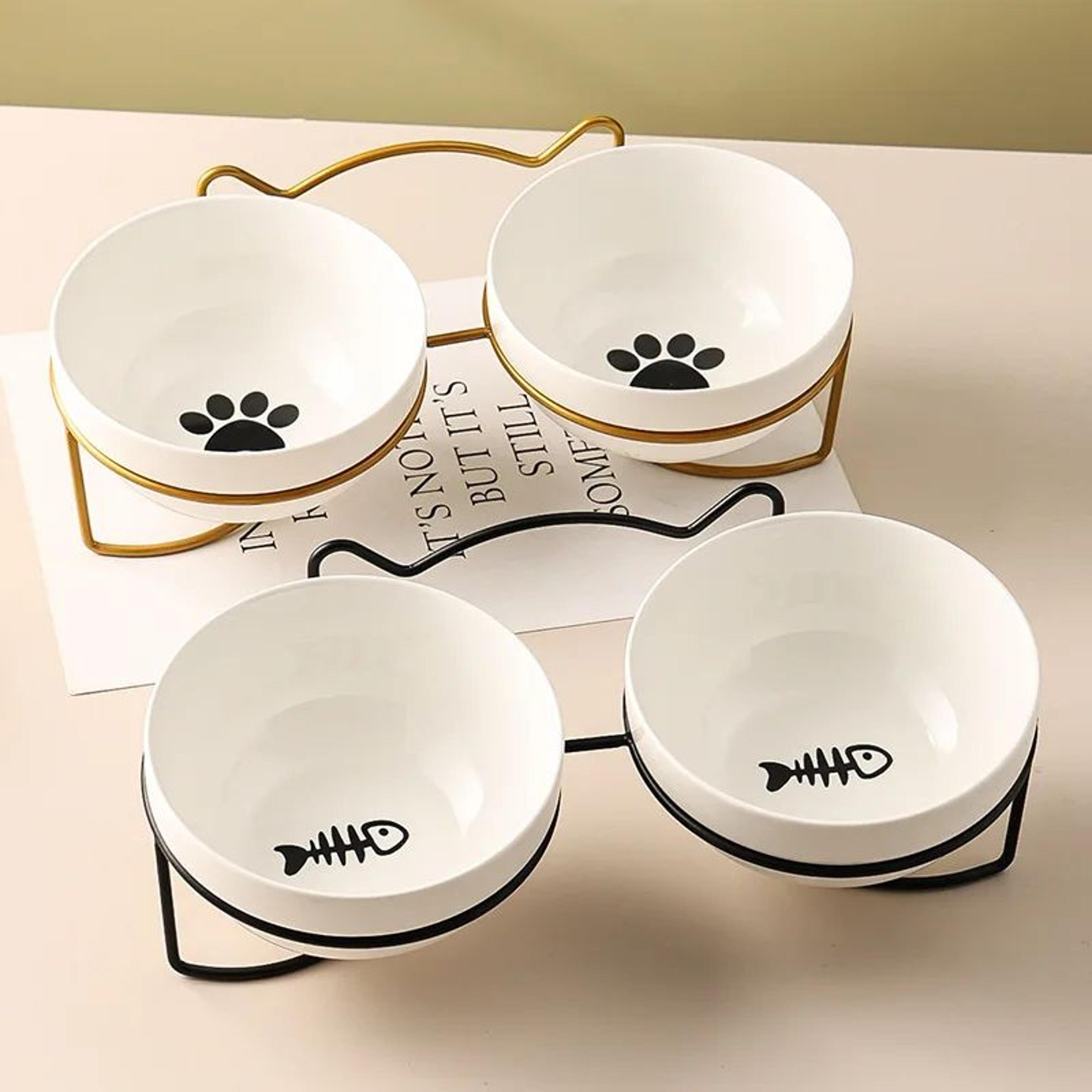 500ML Elevated Ceramic Pet Bowl With Raised Stand 3