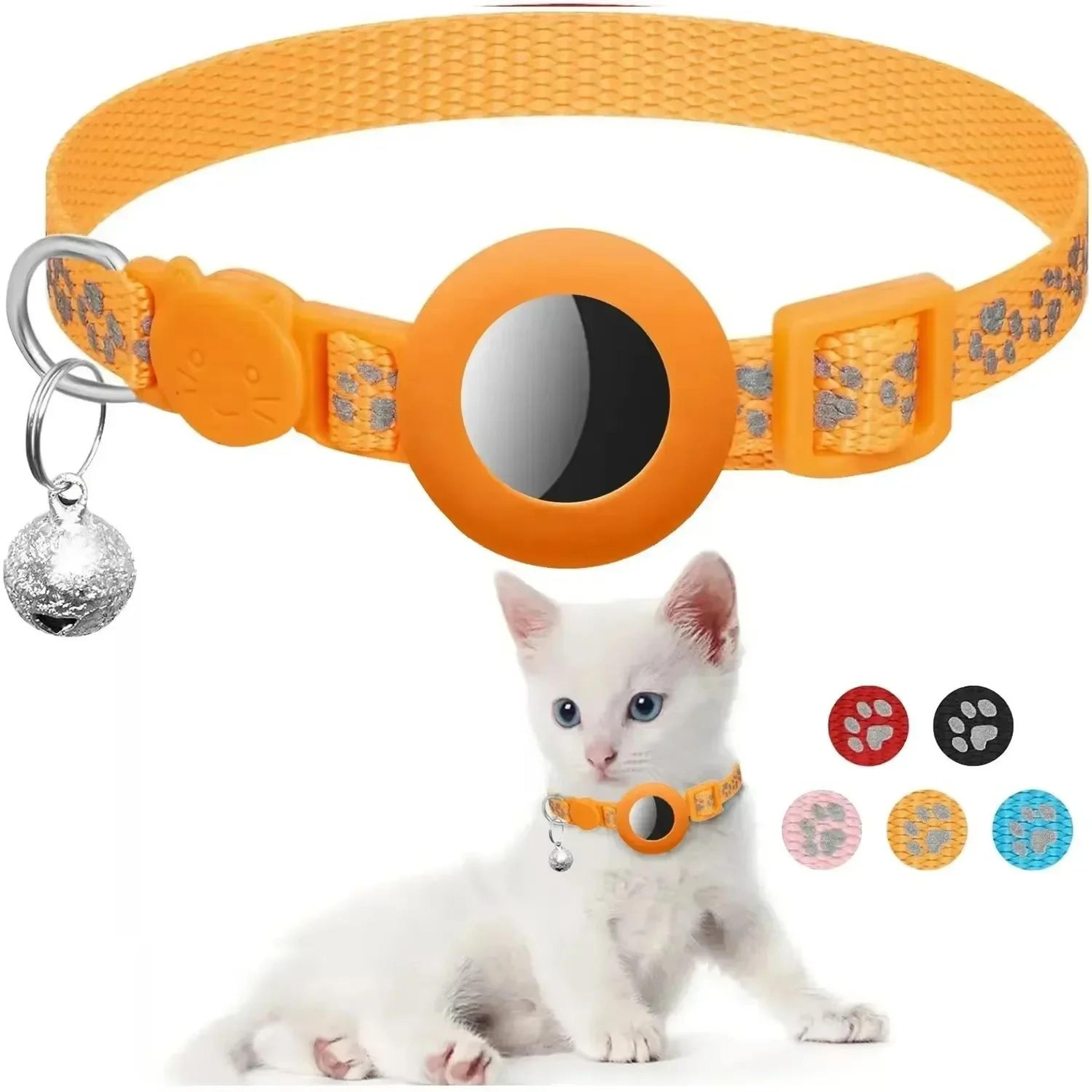 Reflective AirTag Cat Collar With Breakaway Buckle And Bell 13