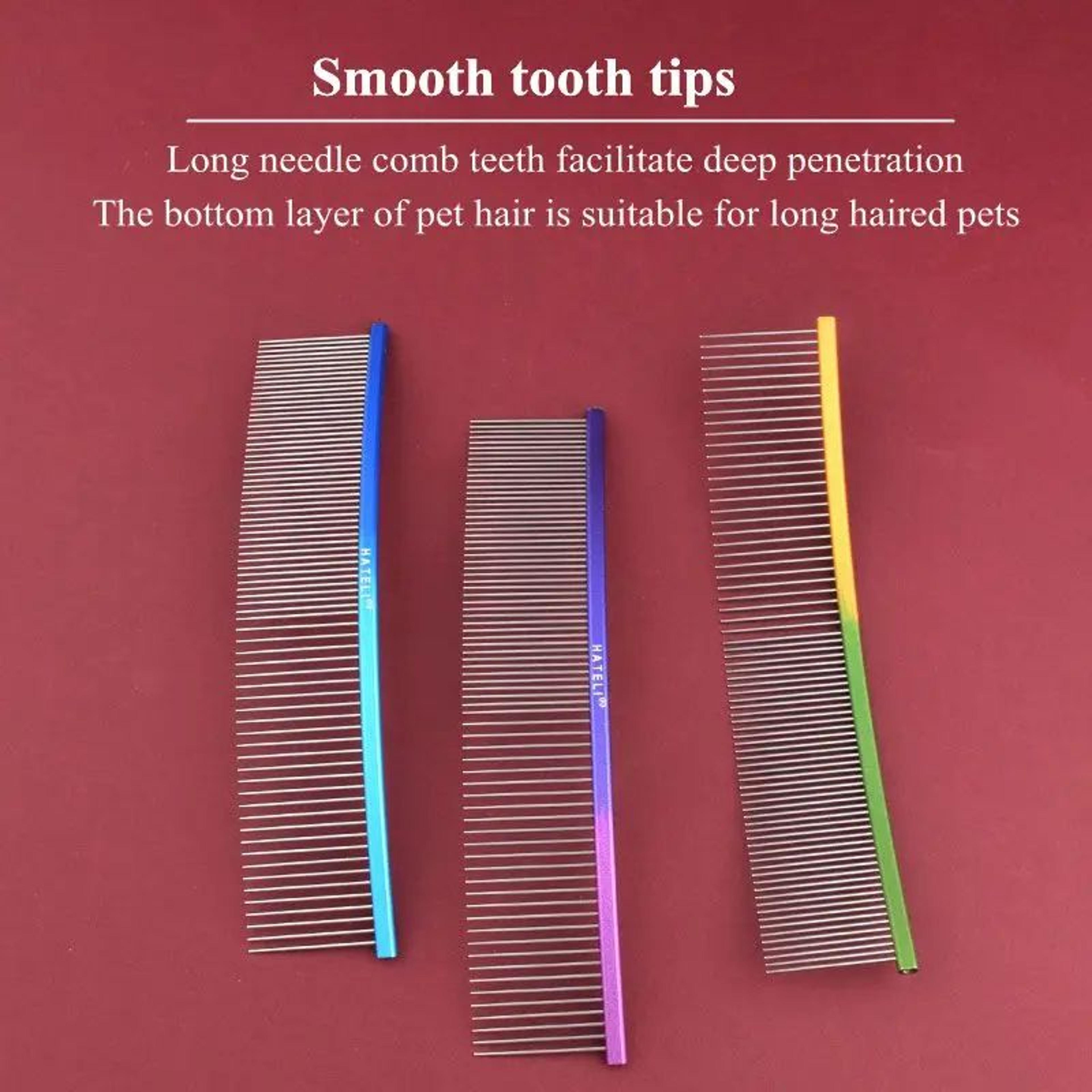 Pet Rainbow Curved Grooming Comb For Dogs And Cats 4