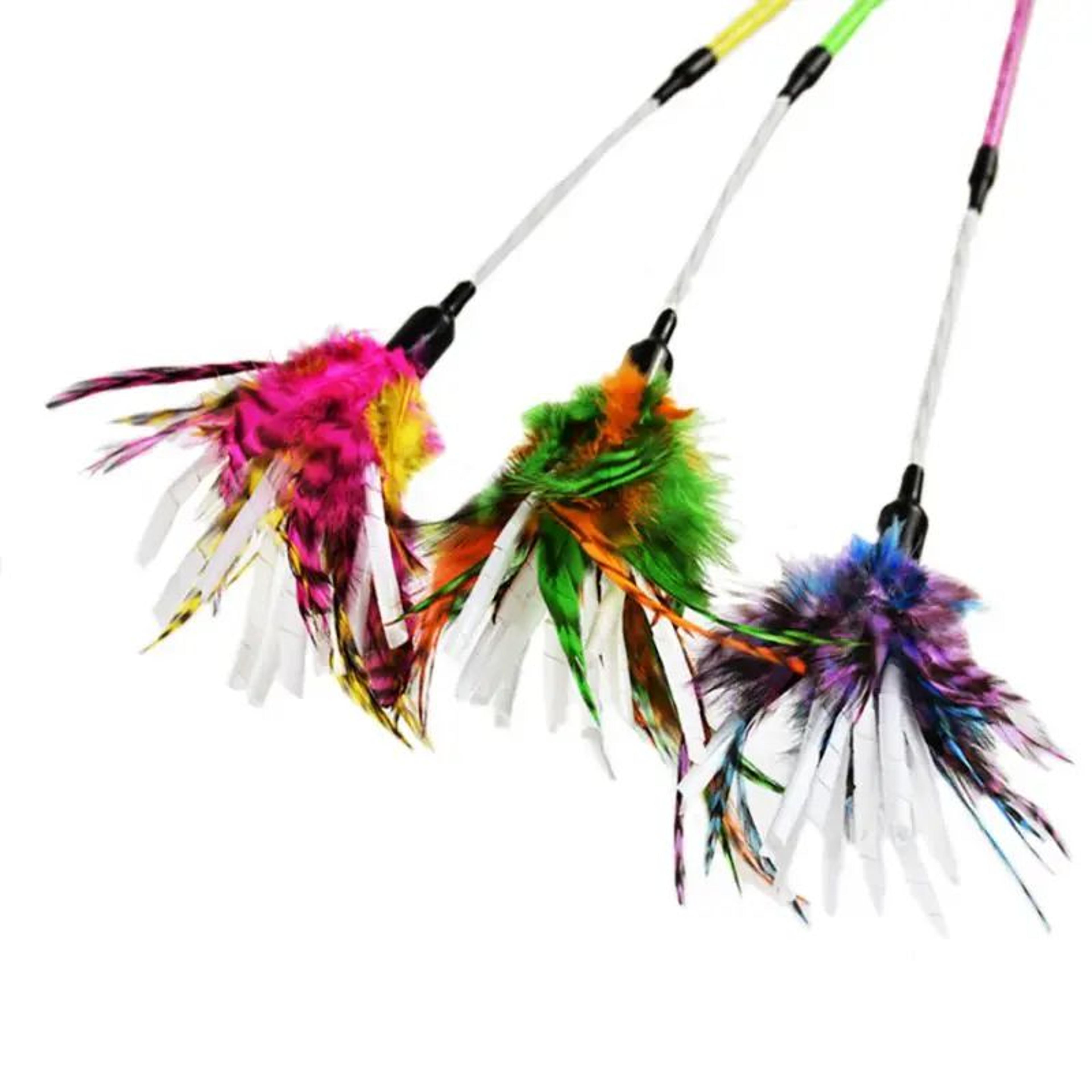 Colorful Feather Cat Wand Toy For Interactive Play 2