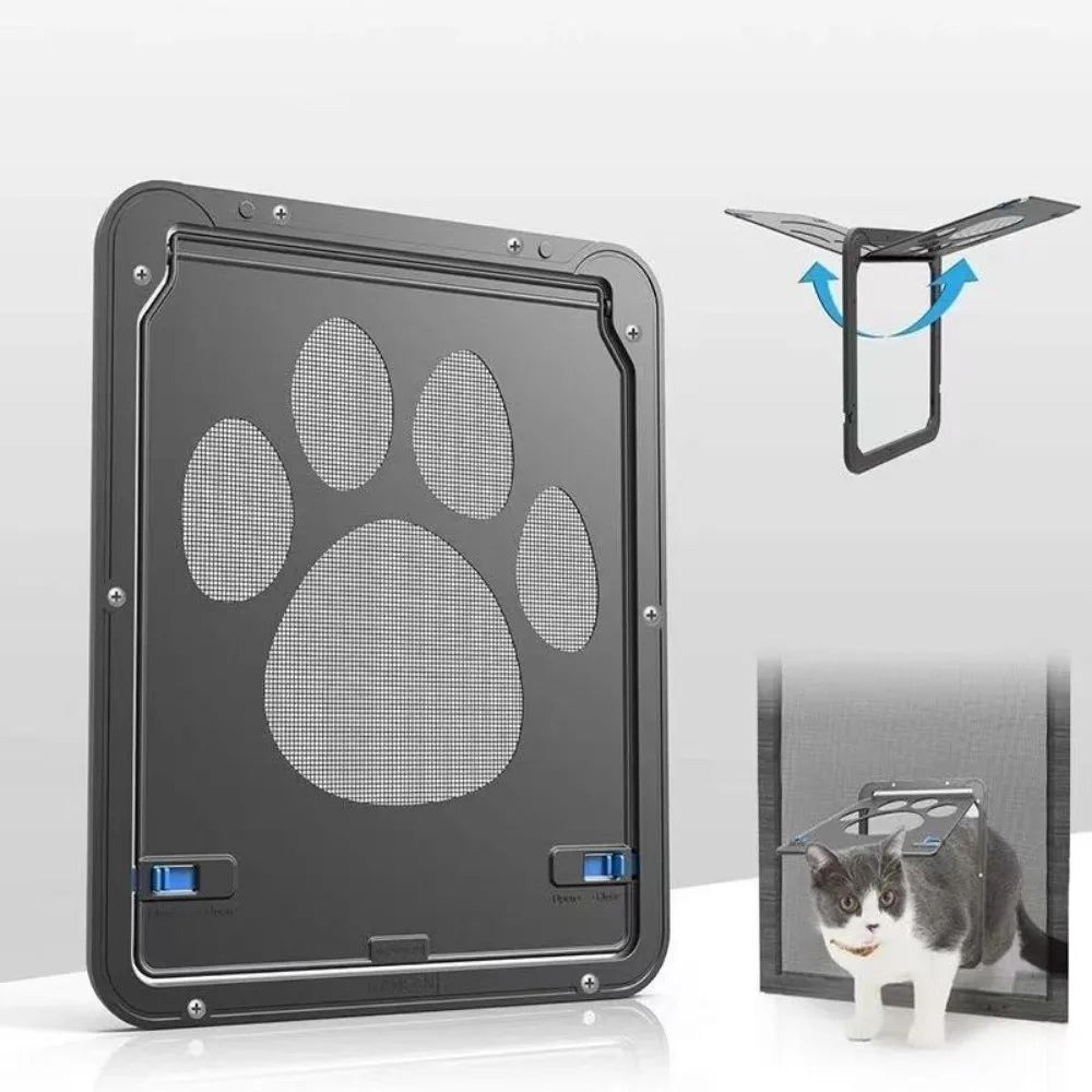 easypass lockable magnetic pet screen door for cats and dogs