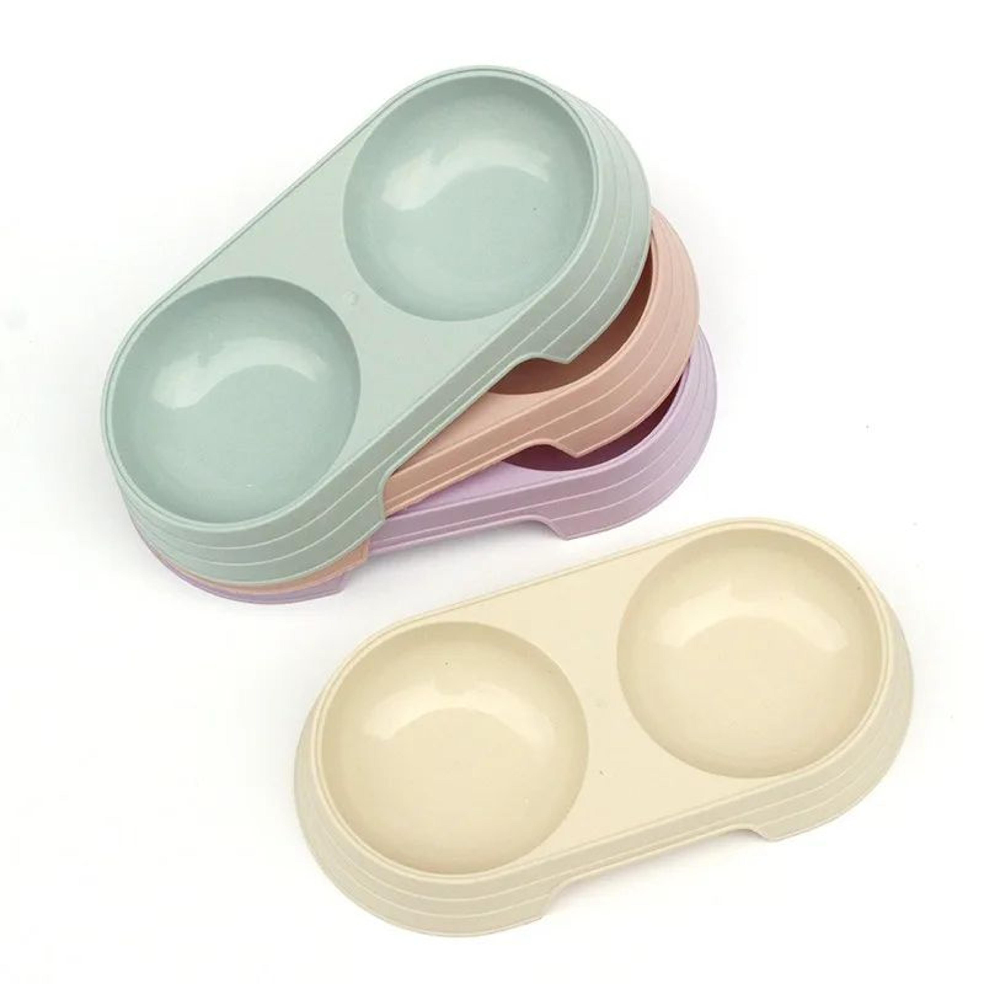 ecoserve wheat straw double pet bowl for food and water