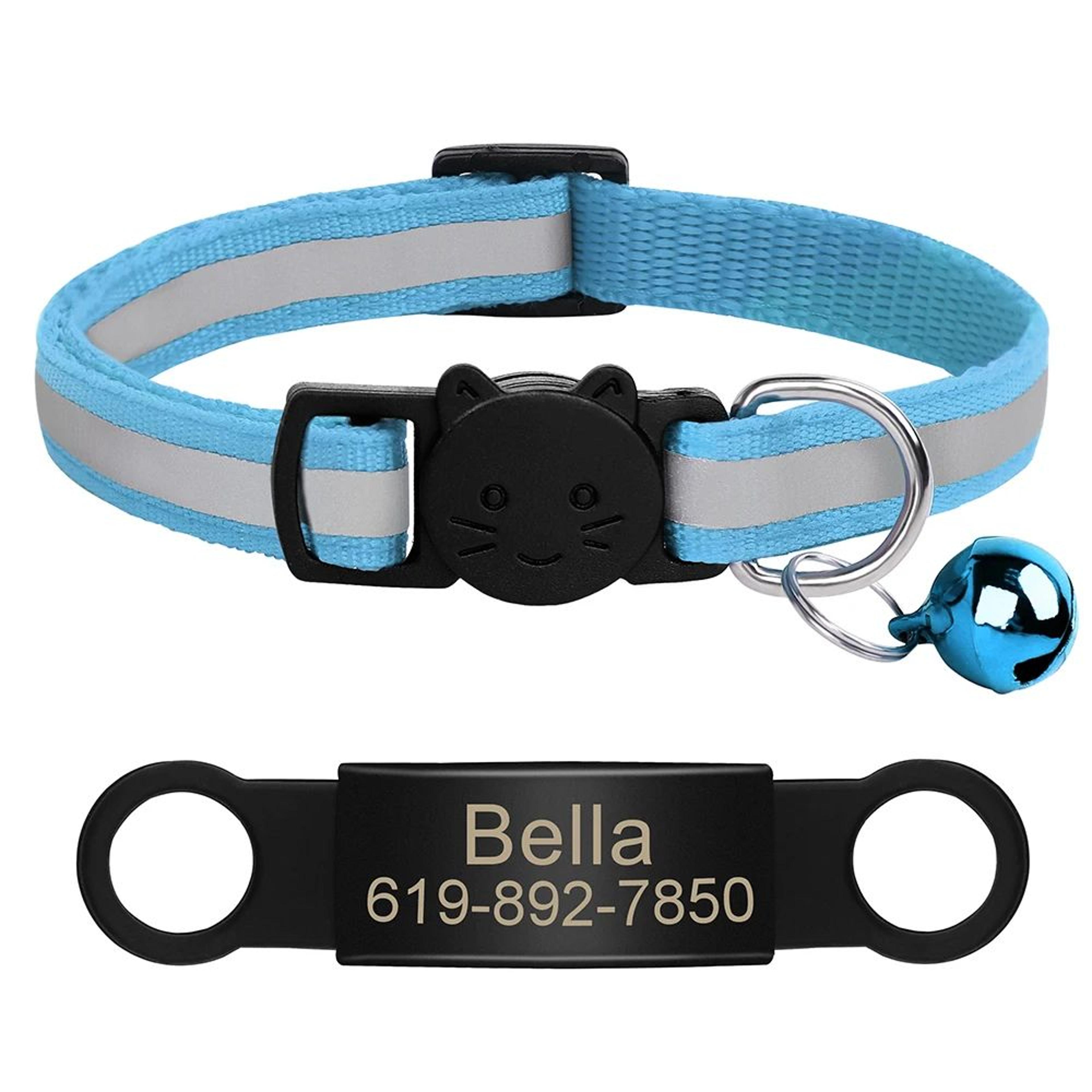 SafeTag Personalized Reflective Cat Collar With Engraved Nameplate 15