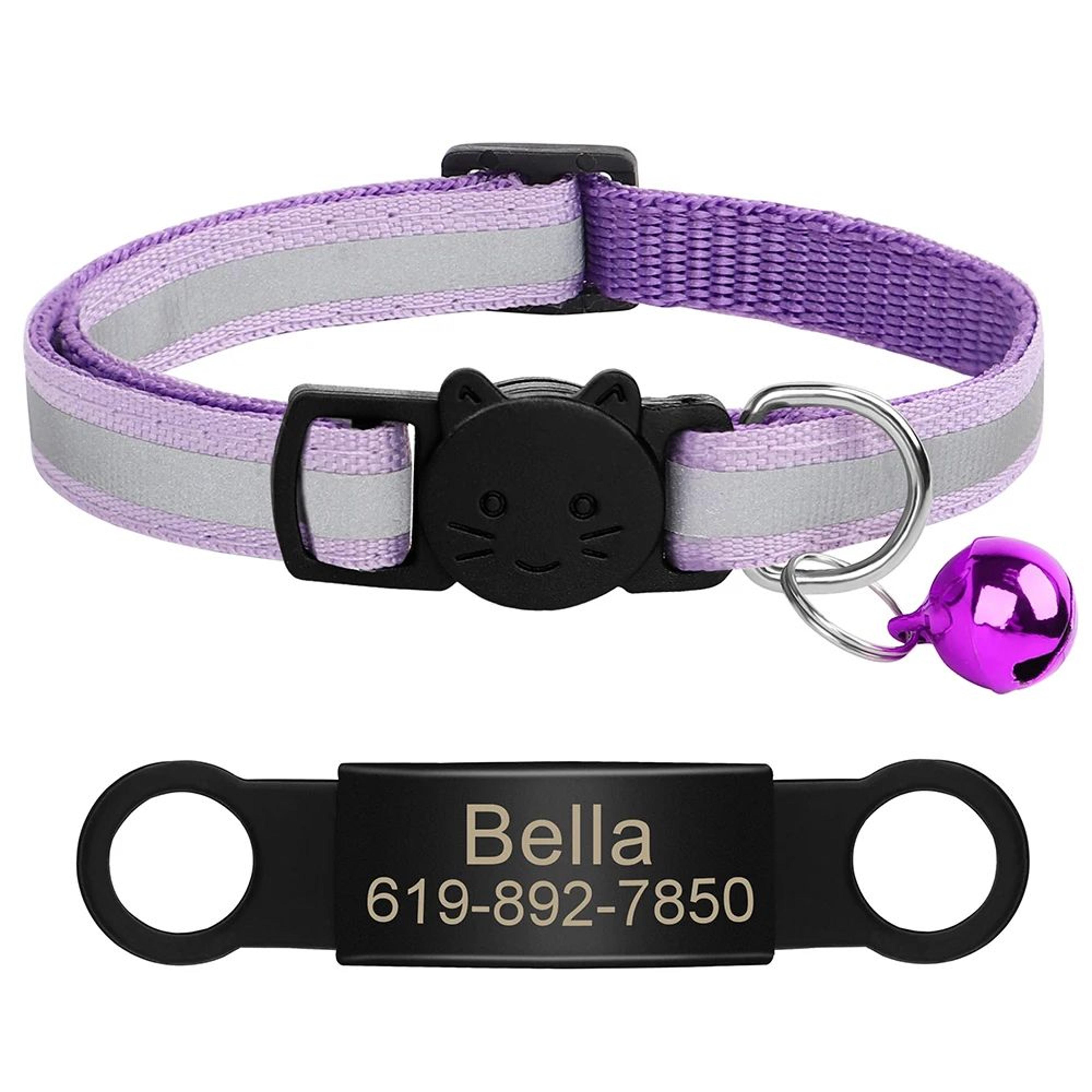 SafeTag Personalized Reflective Cat Collar With Engraved Nameplate 23