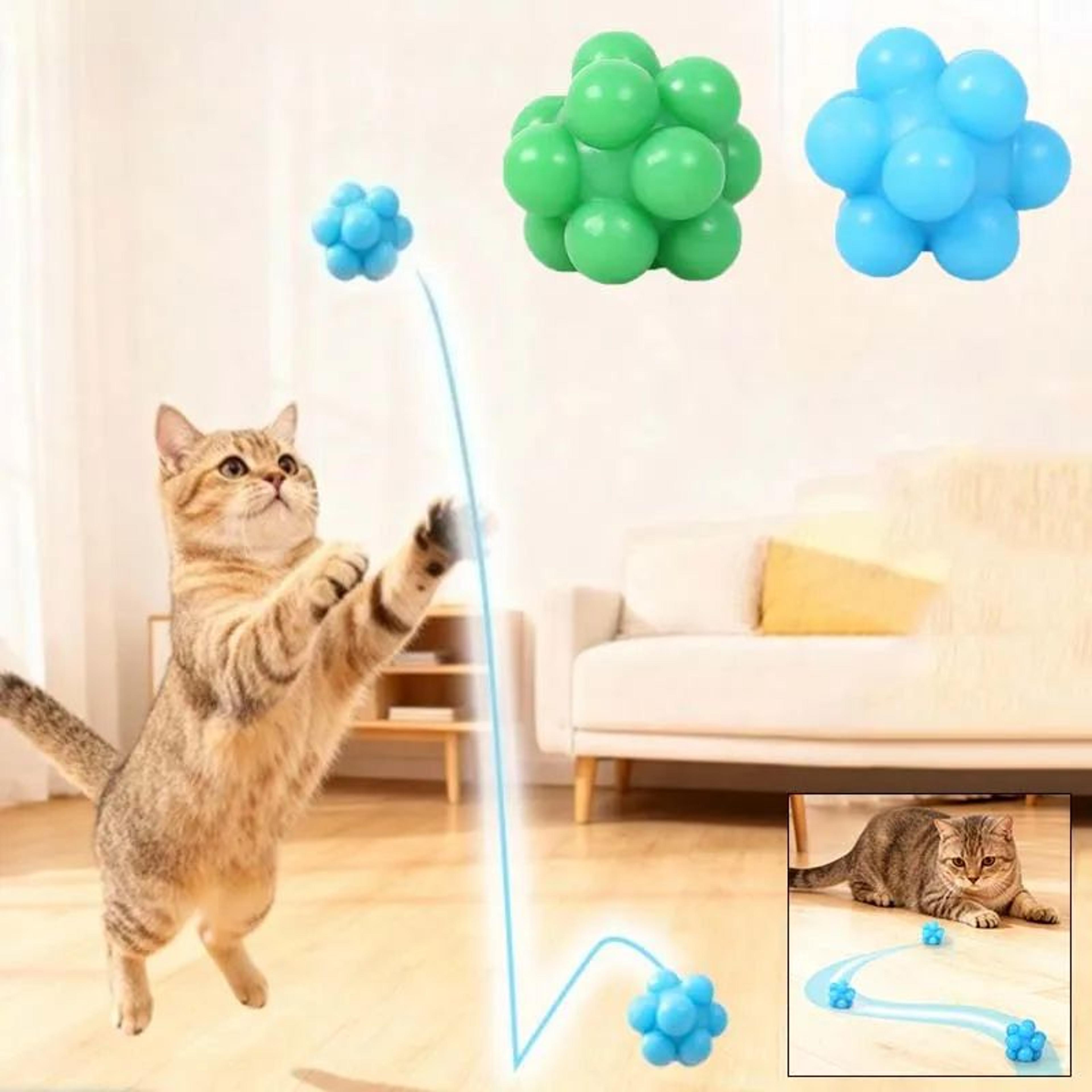 interactive bouncy cat chew ball toy for teeth cleaning and play
