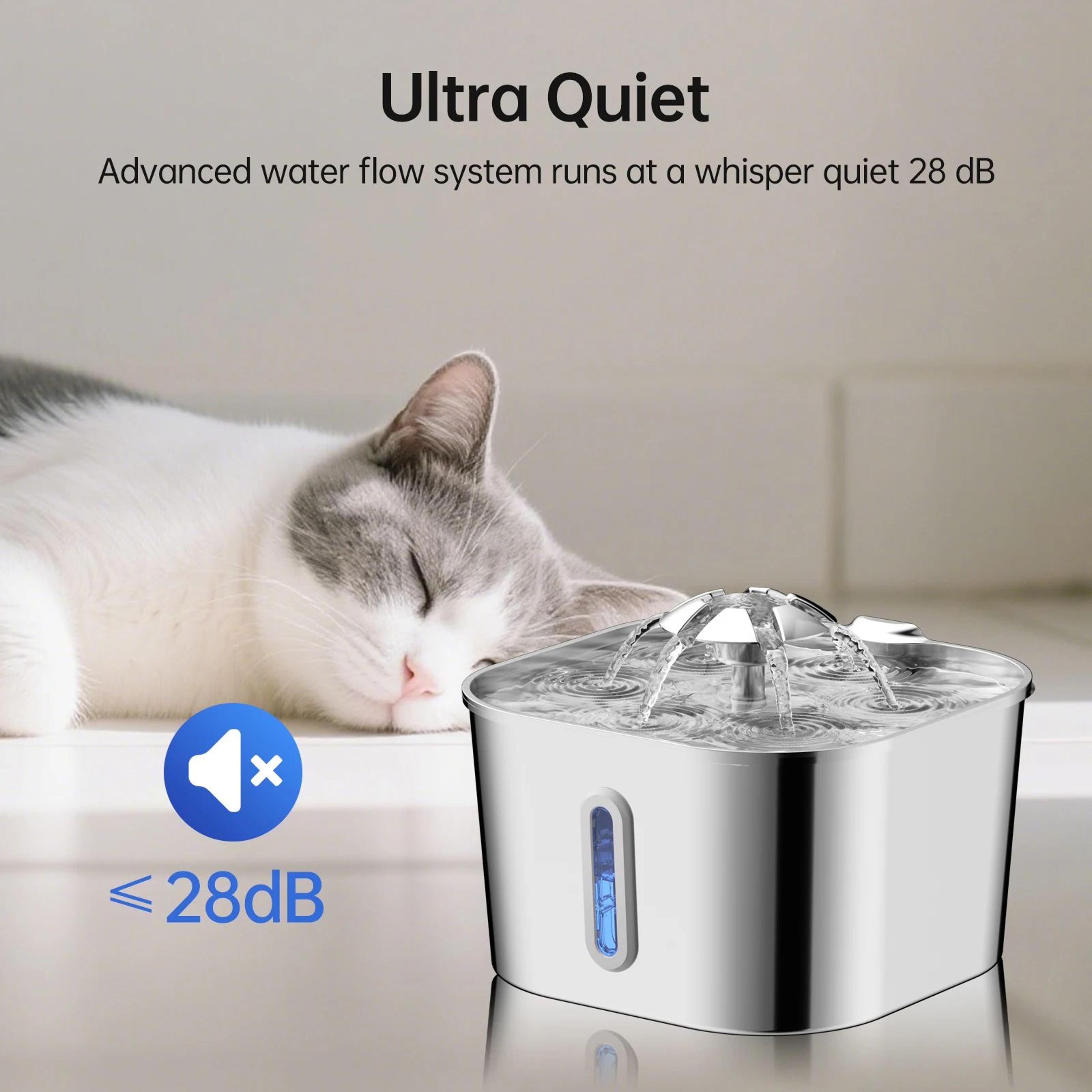 Stainless Steel Automatic Cat Water Fountain With Filter System 4