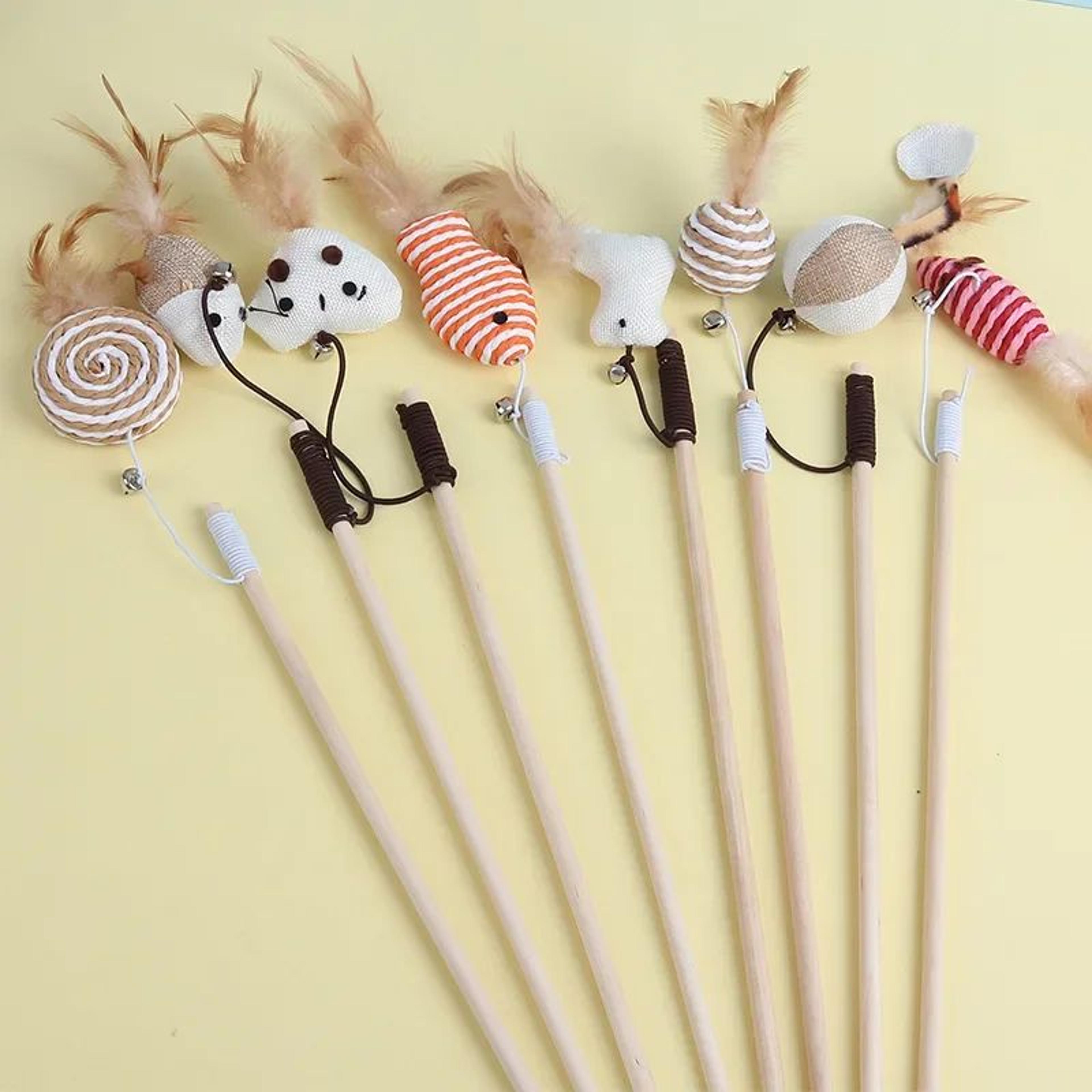Interactive Mouse Feather Cat Wand Toy With Bell 0