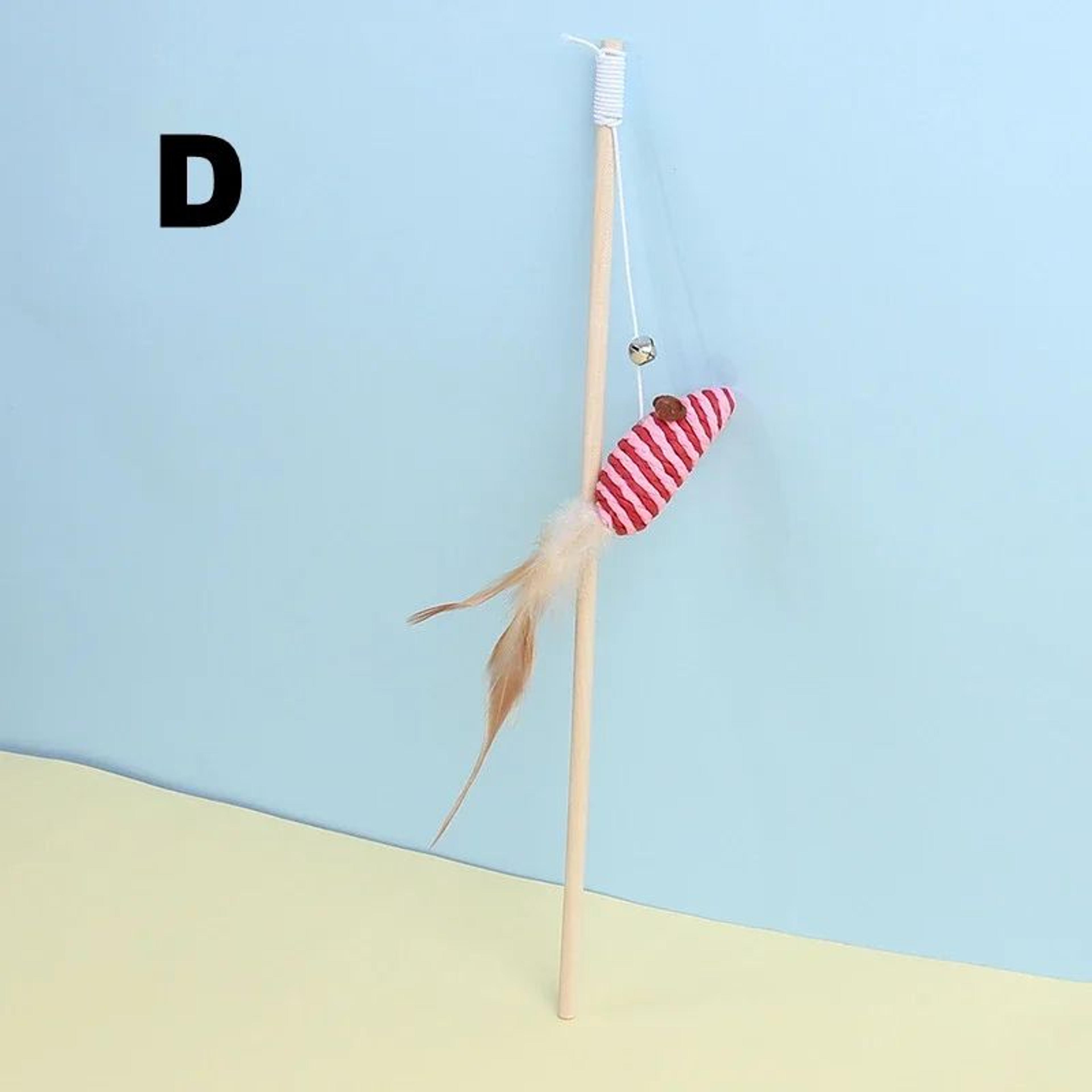 Interactive Mouse Feather Cat Wand Toy With Bell 8