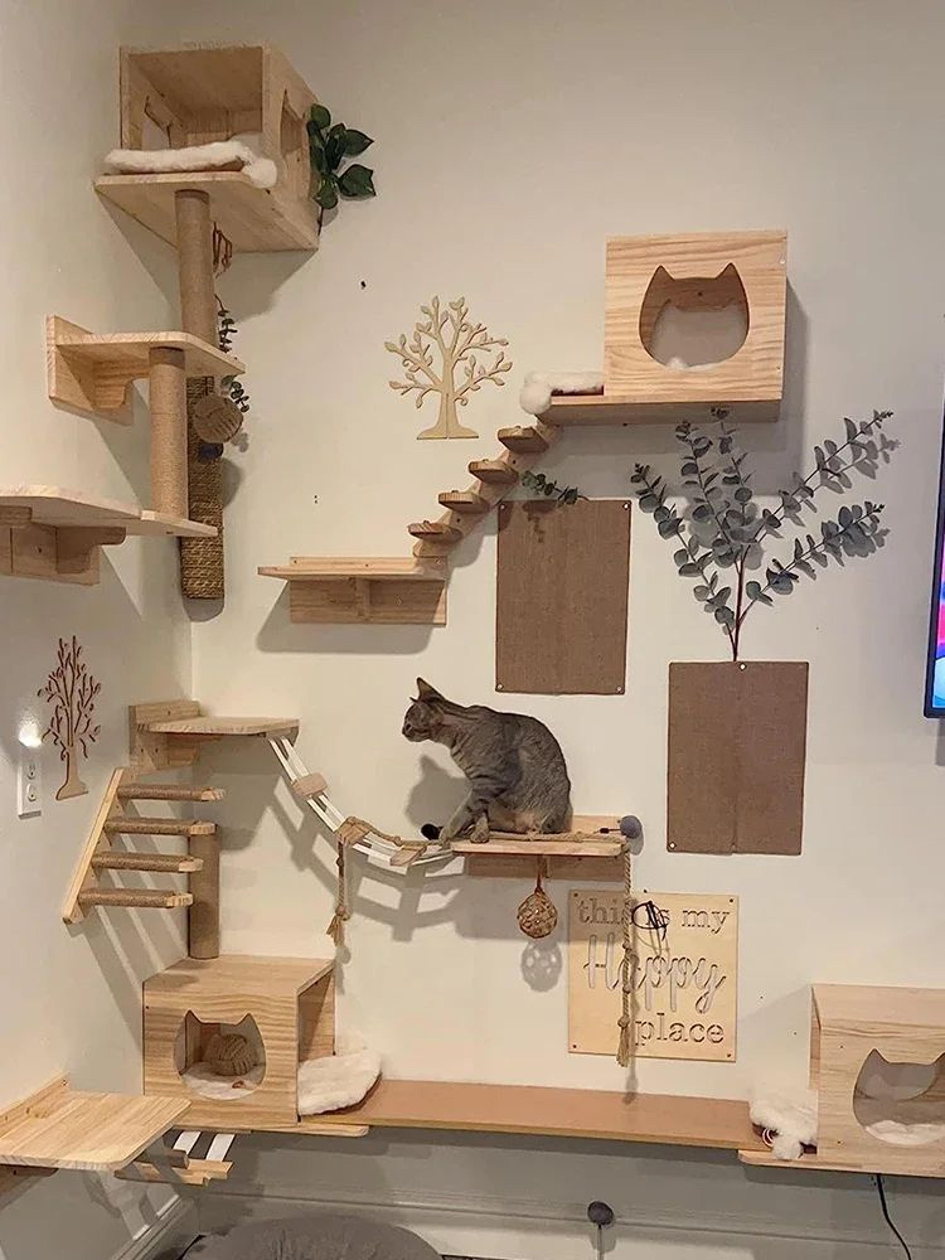 ClimbScape Wall Mounted Cat Climbing Shelf And Scratching Steps 5