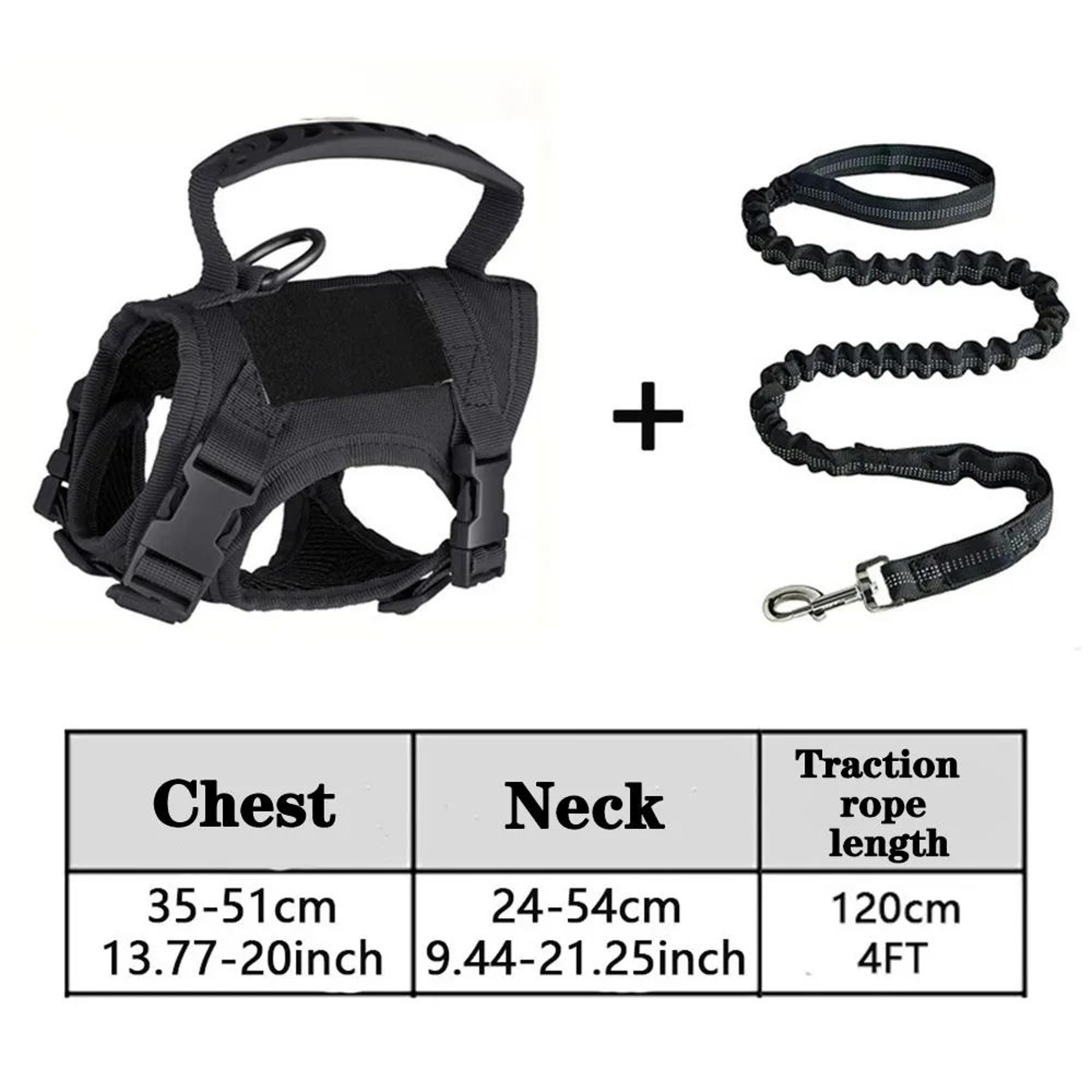 Tactical Adjustable Pet Harness Vest With Handle And Leash For Dogs And Cats 10