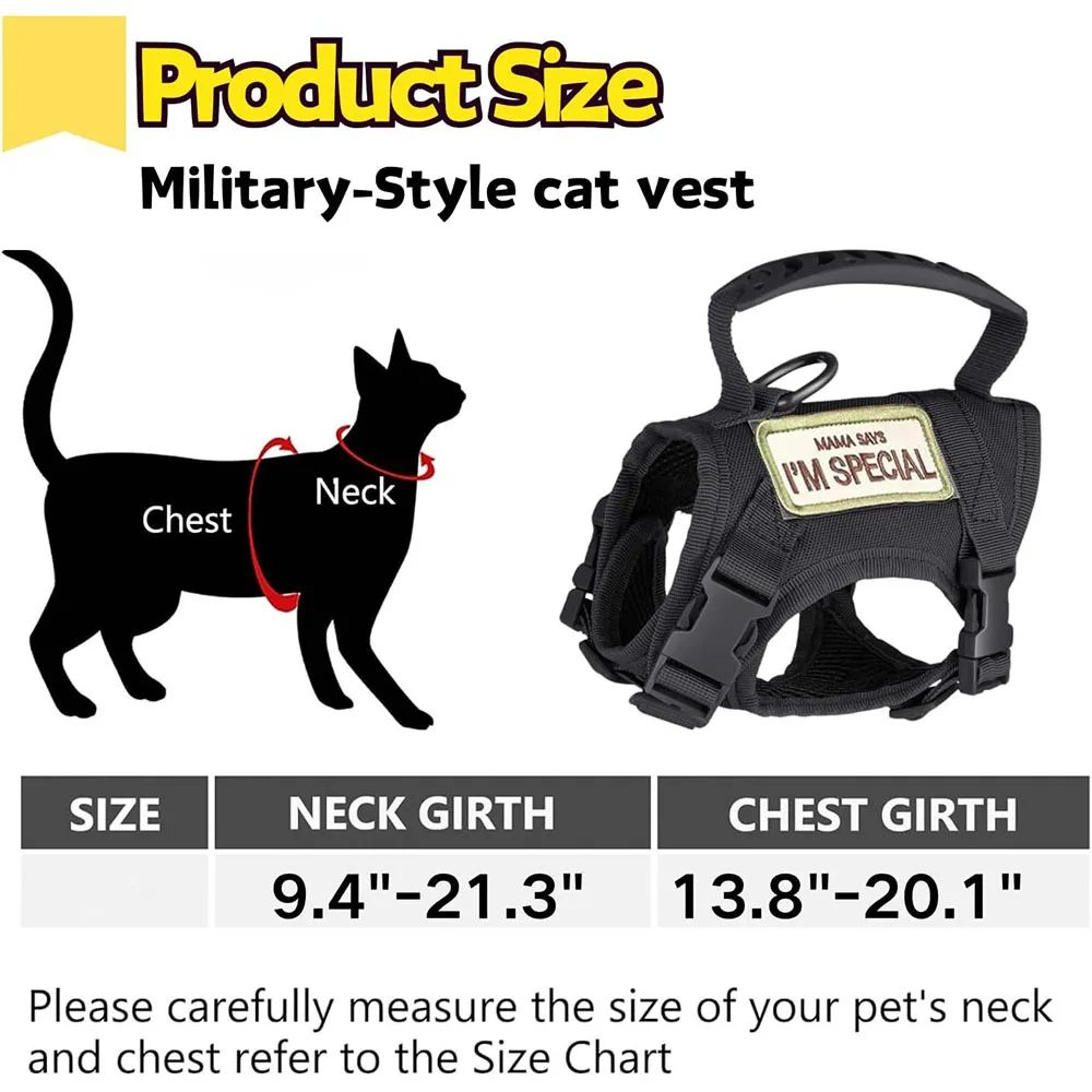 Tactical Adjustable Pet Harness Vest With Handle And Leash For Dogs And Cats 3