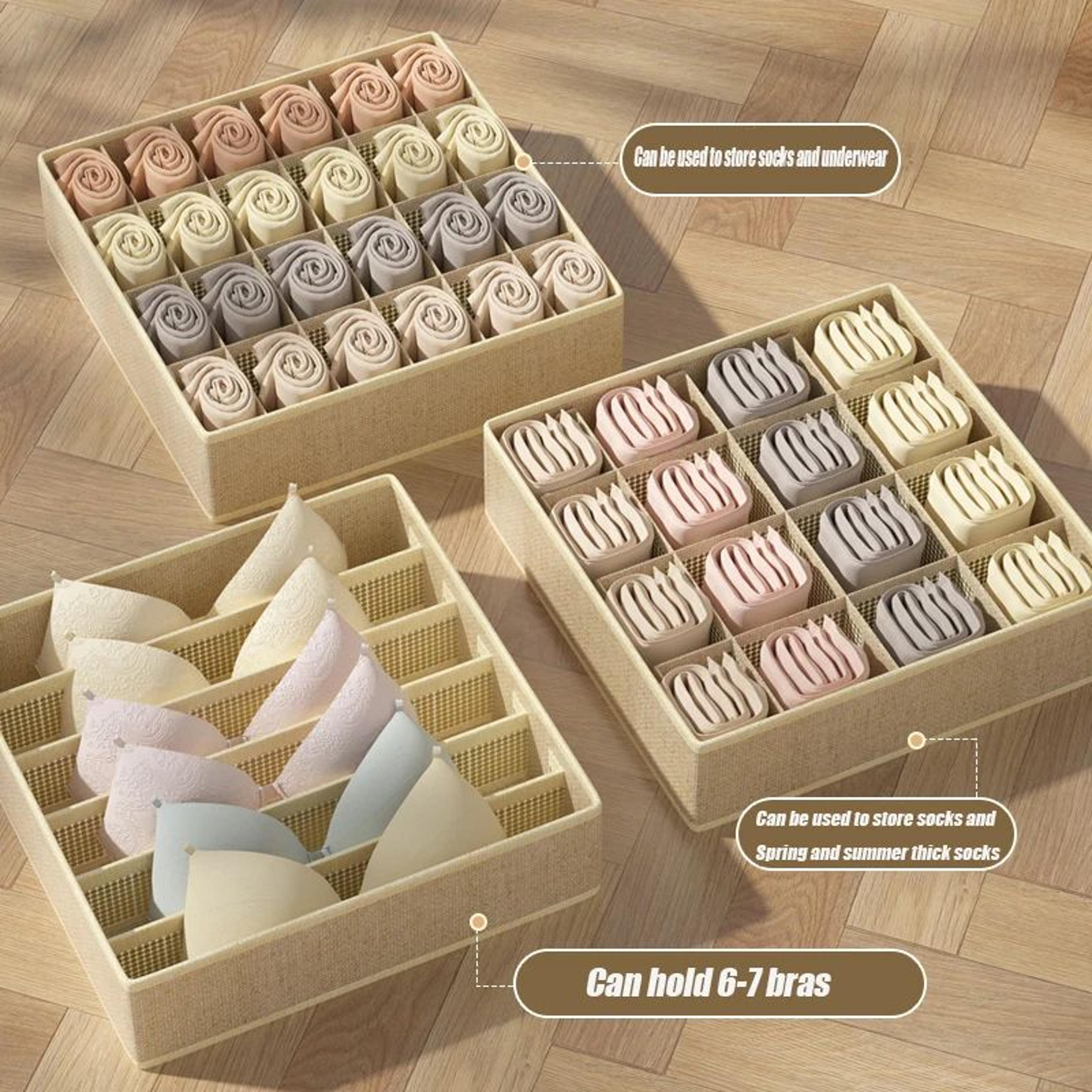 drawer organizer storage boxes for underwear socks and clothes