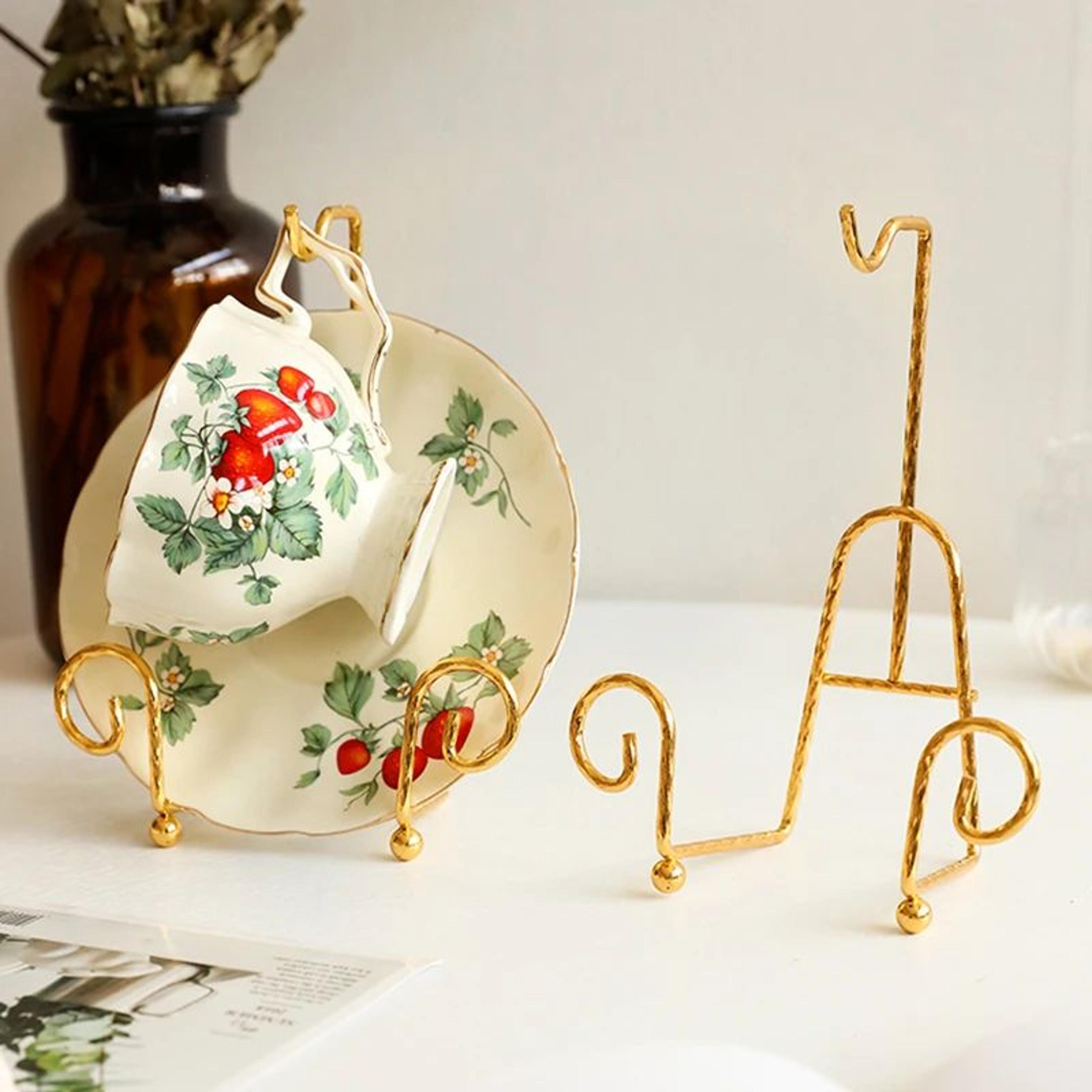 luxury tea cup display rack and coffee cup storage organizer