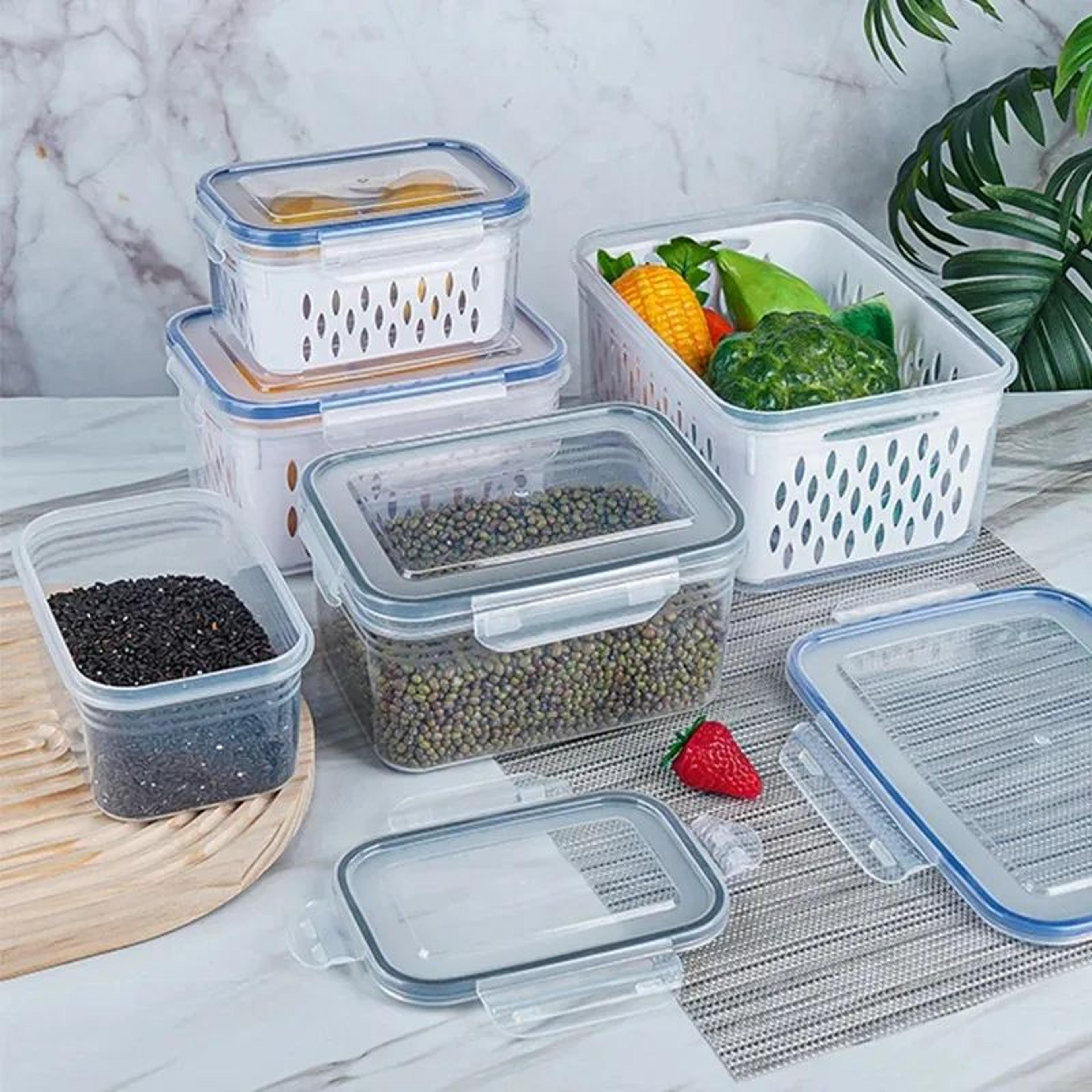 Double Layer Fresh Food Storage Container With Drain Basket 3