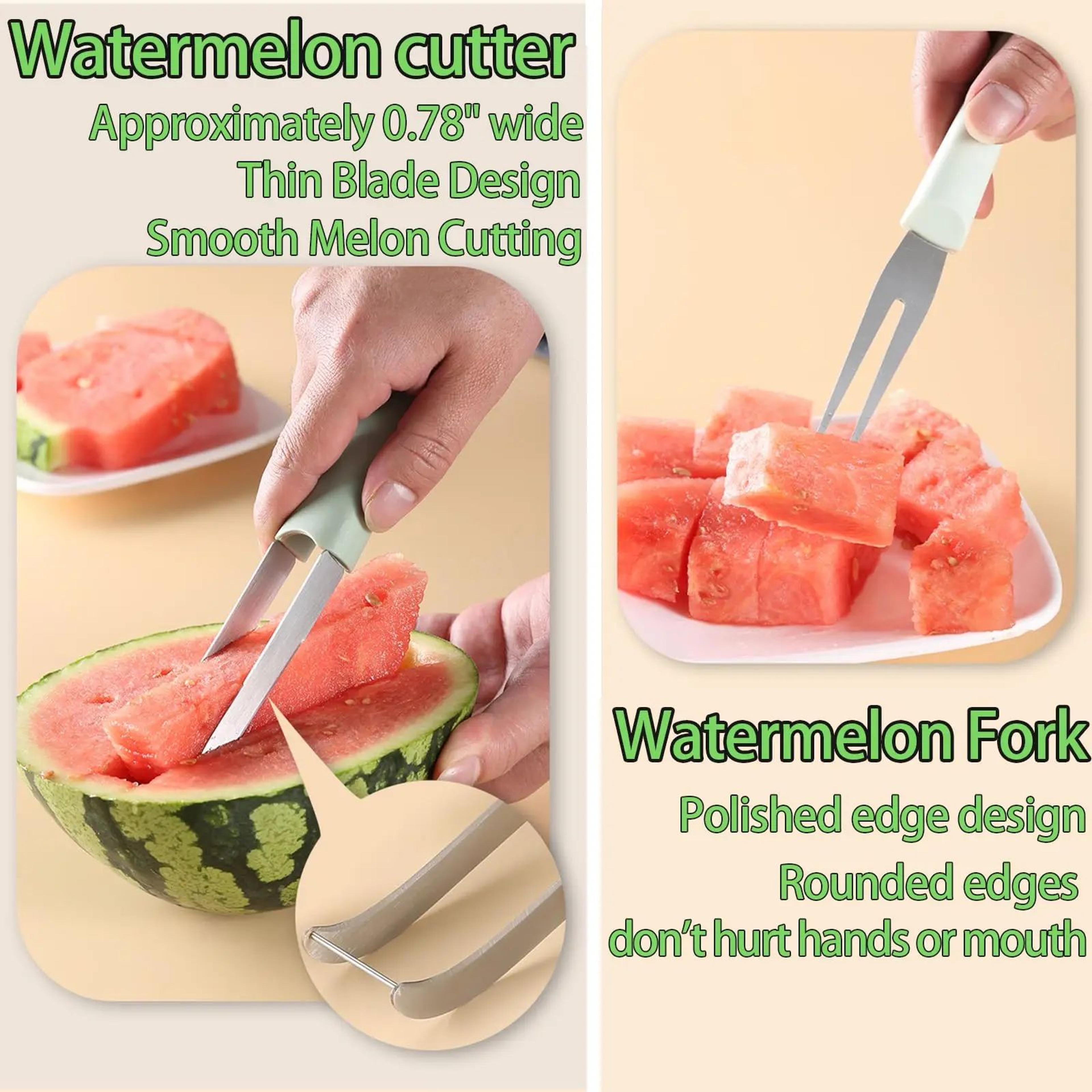 Stainless Steel Watermelon Cutter Slicer And Serving Fork Tool 2