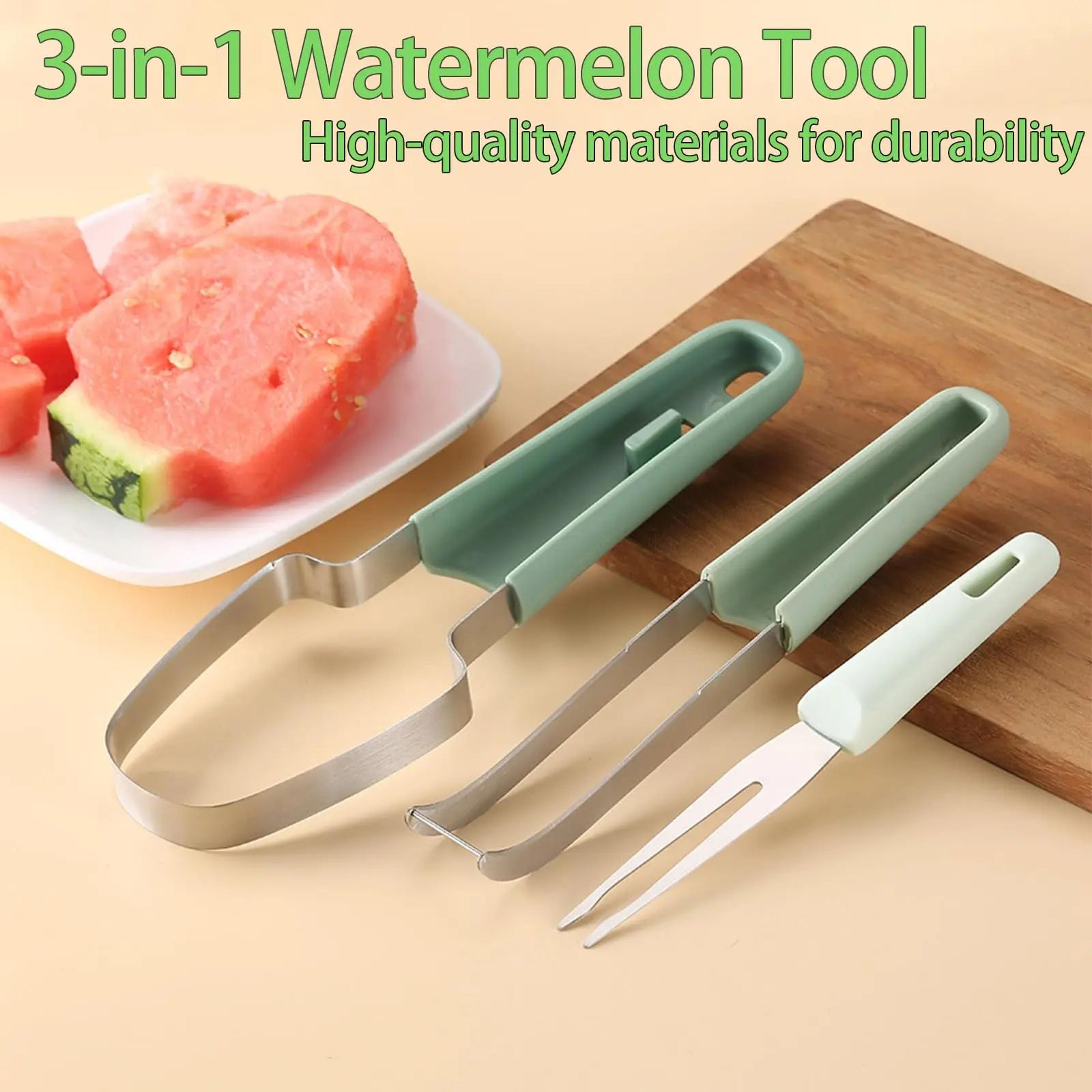 Stainless Steel Watermelon Cutter Slicer And Serving Fork Tool 4