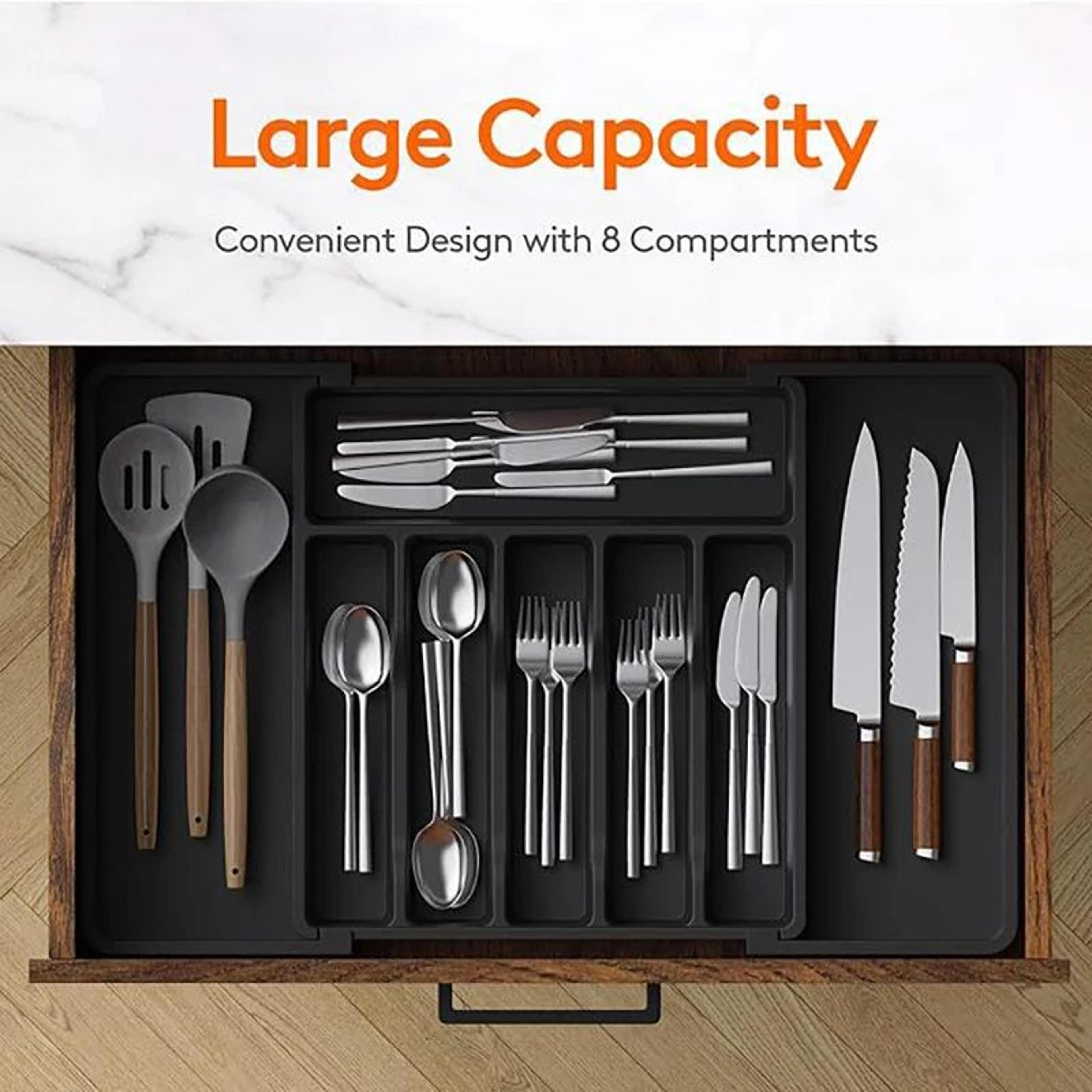 Expandable Cutlery Drawer Organizer Adjustable Kitchen Utensil Storage Tray 0