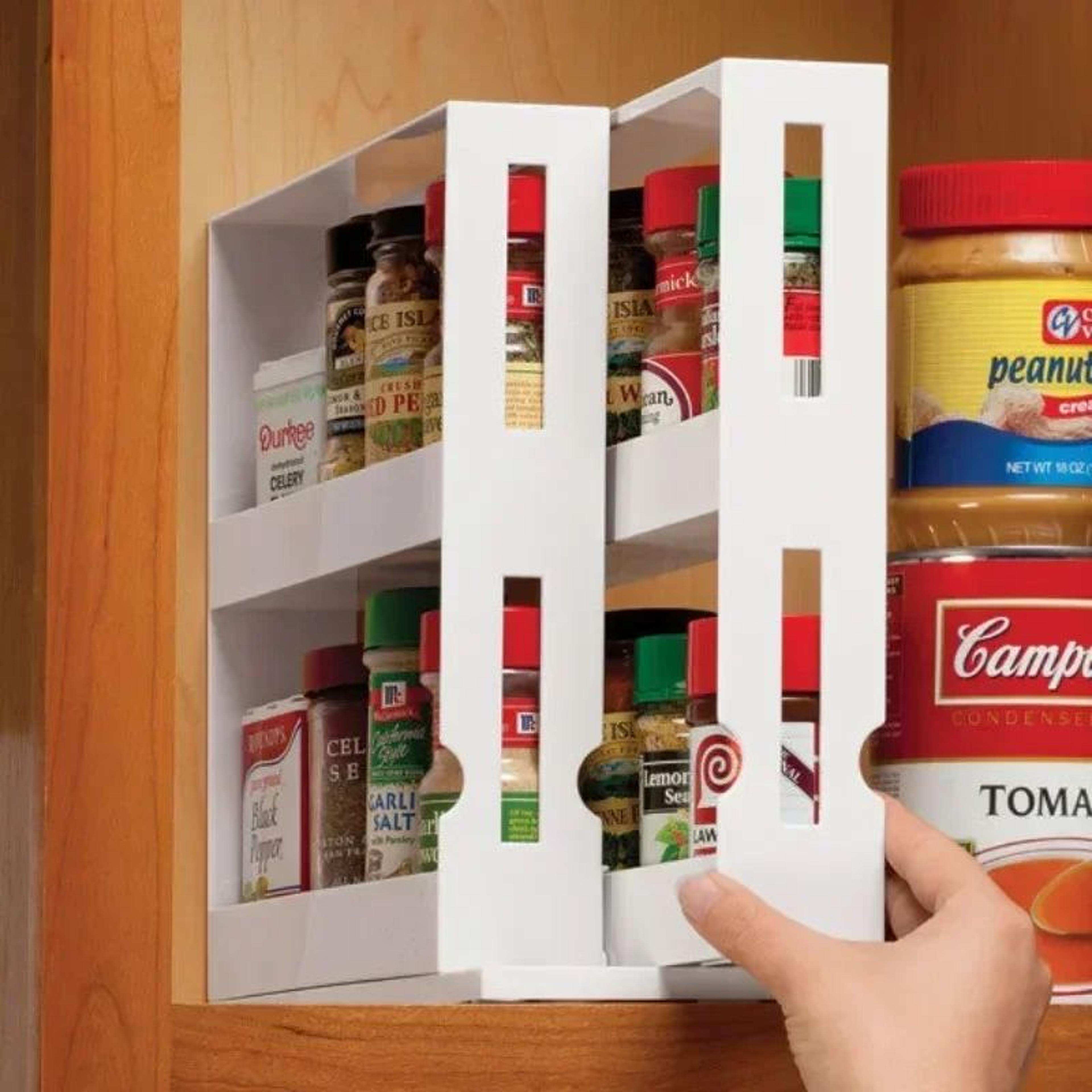 2 Tier Rotating Spice Rack Organizer Lazy Susan Storage Shelf 1