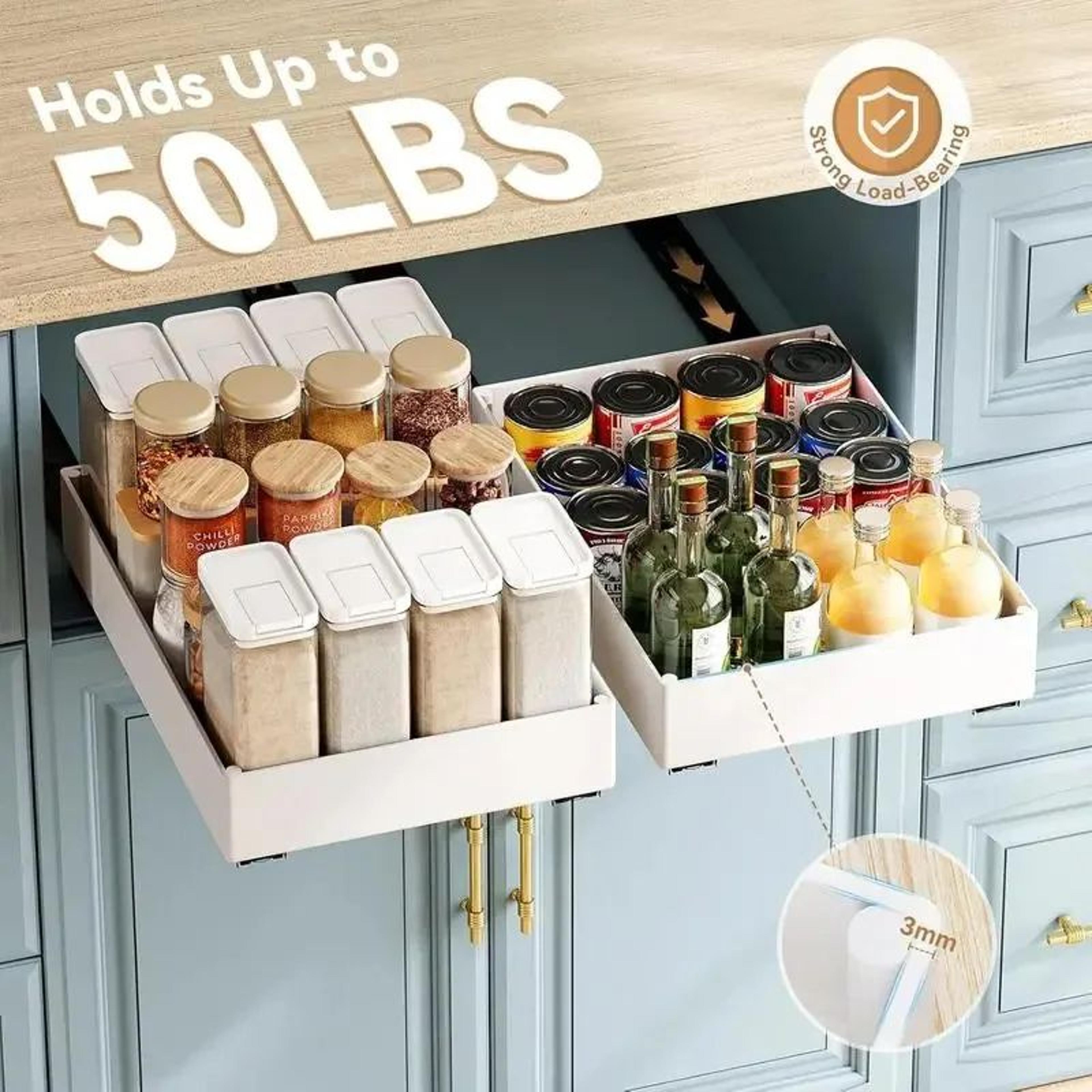 SlideEase Pull Out Cabinet Organizer Rack 1