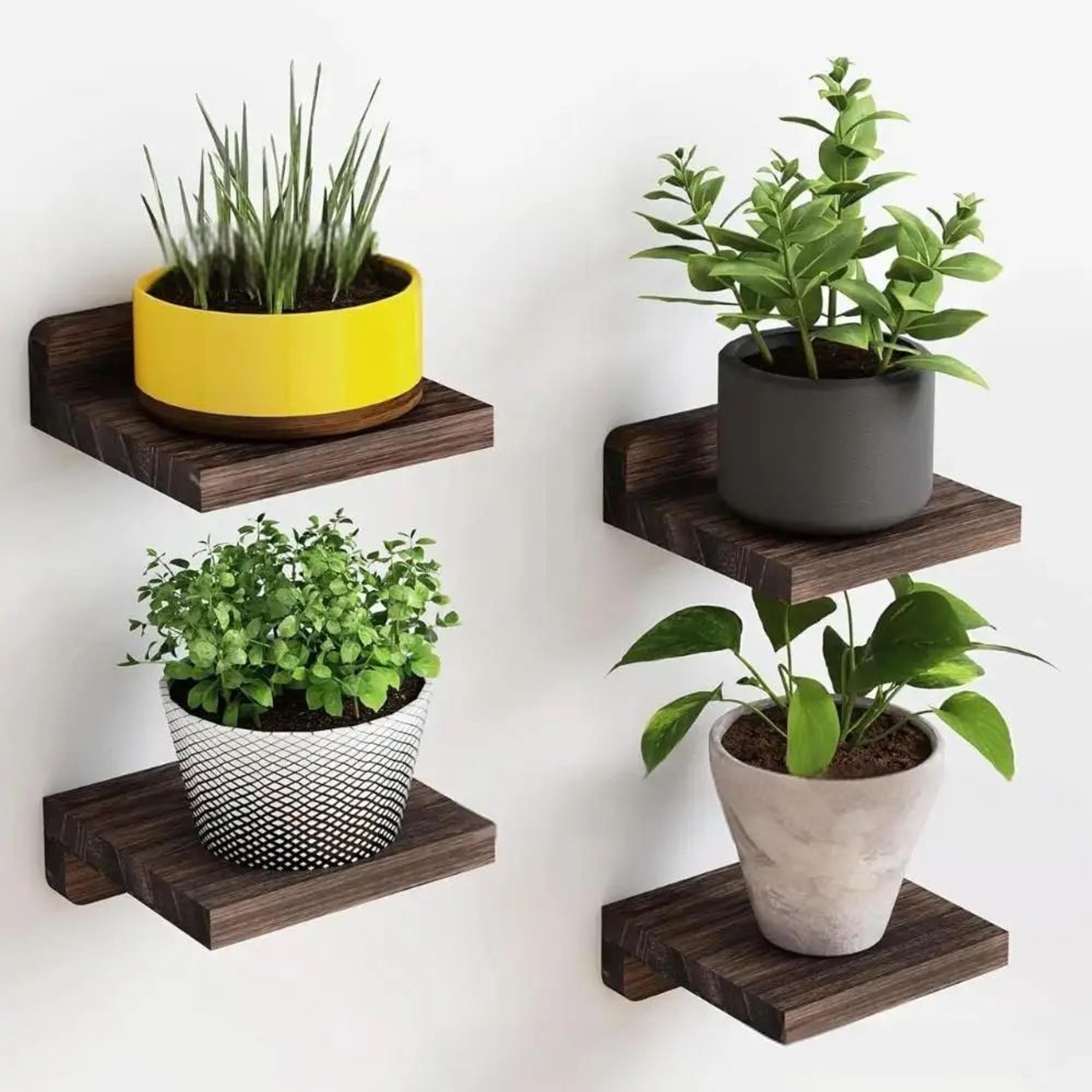 RusticNest Floating Wall Shelves Set For Home Decor And Storage 8