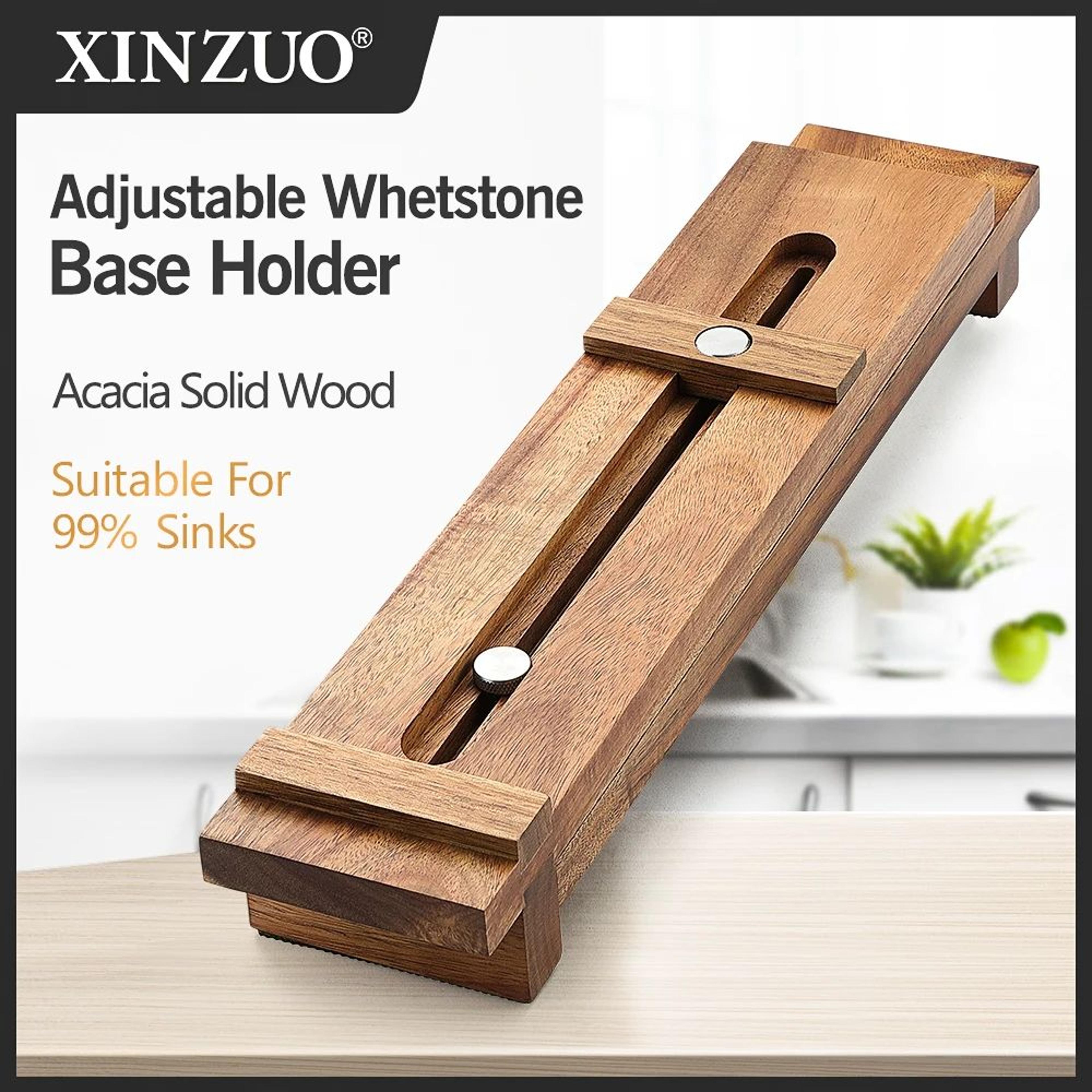 xinzuo adjustable whetstone holder with acacia wood base