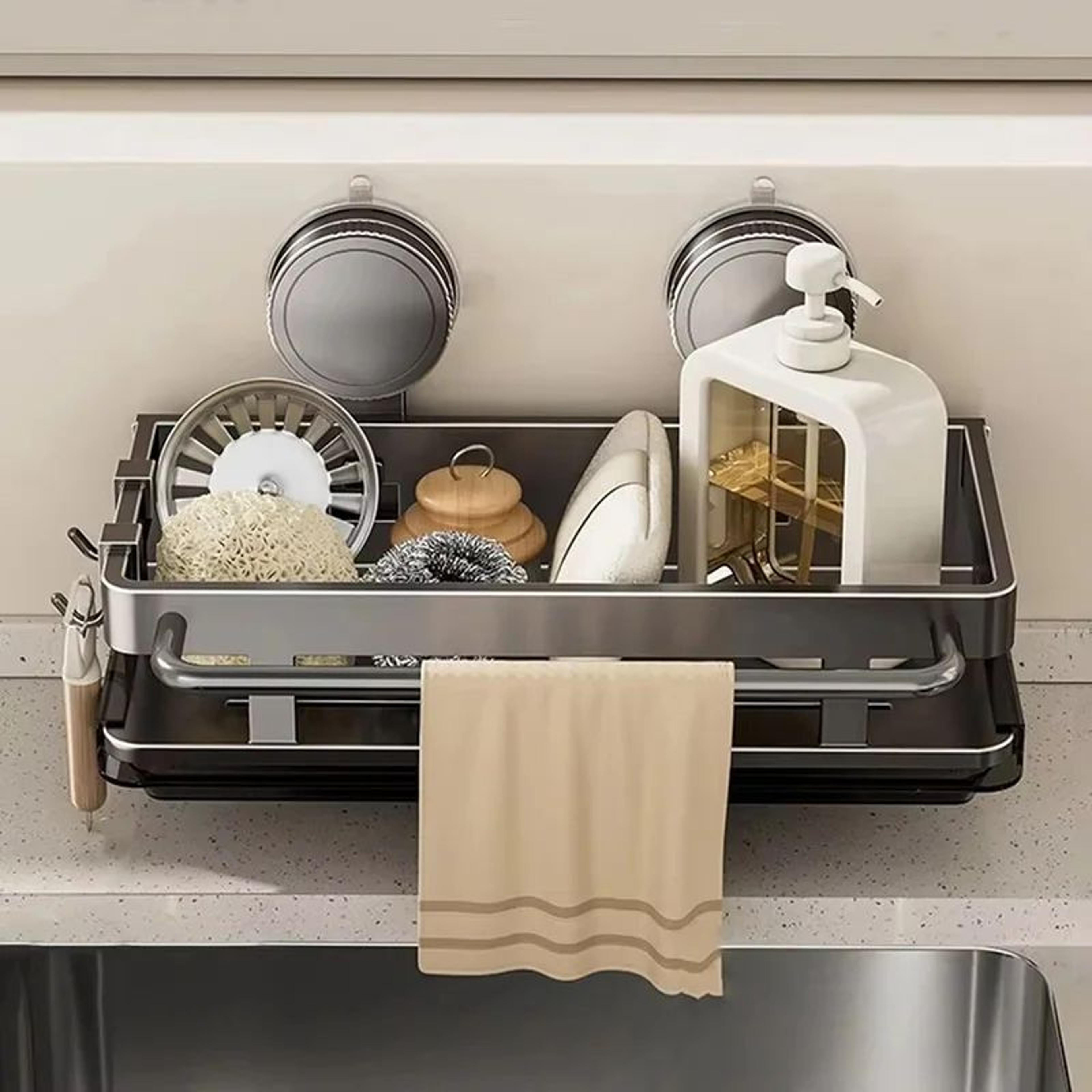 Suction Cup Wall Mounted Storage Shelf For Bathroom And Kitchen 1
